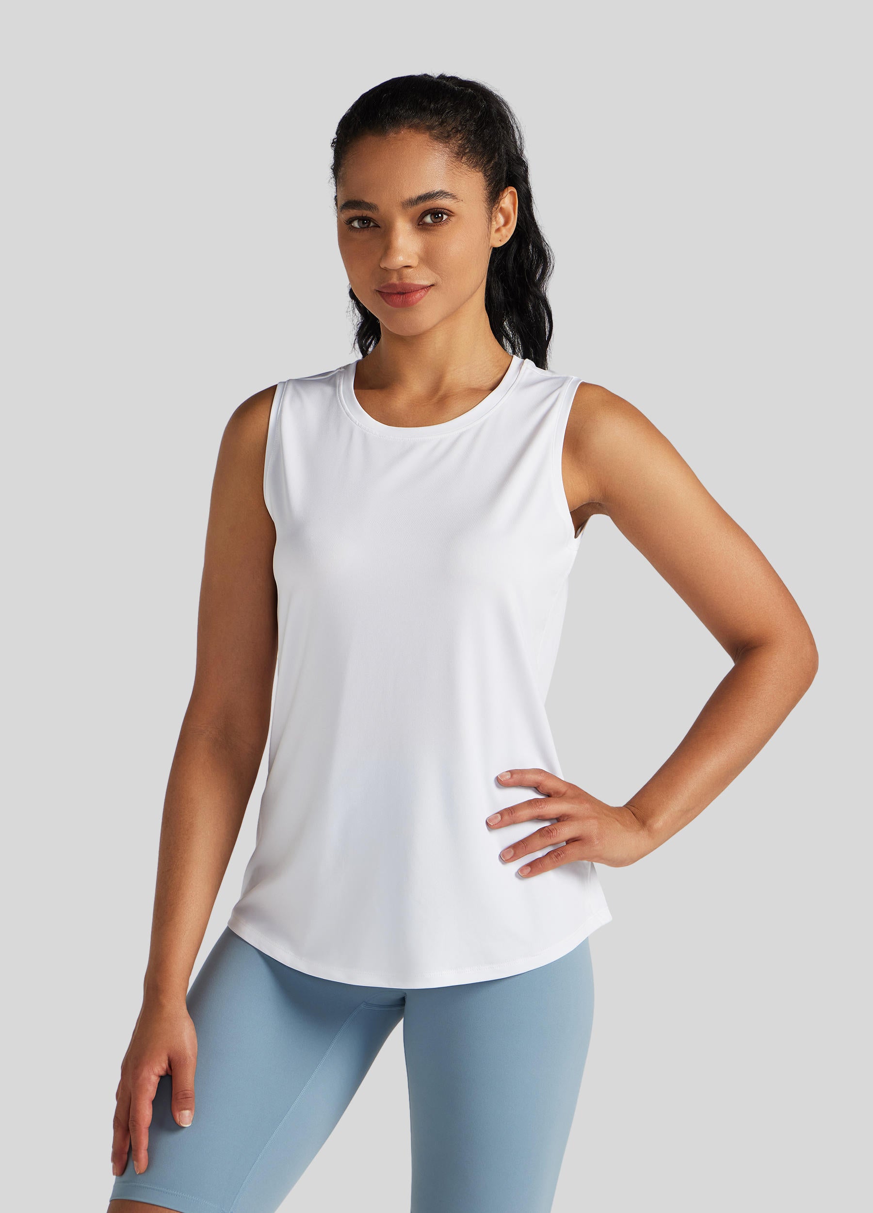 Womens Workout Tank Top white