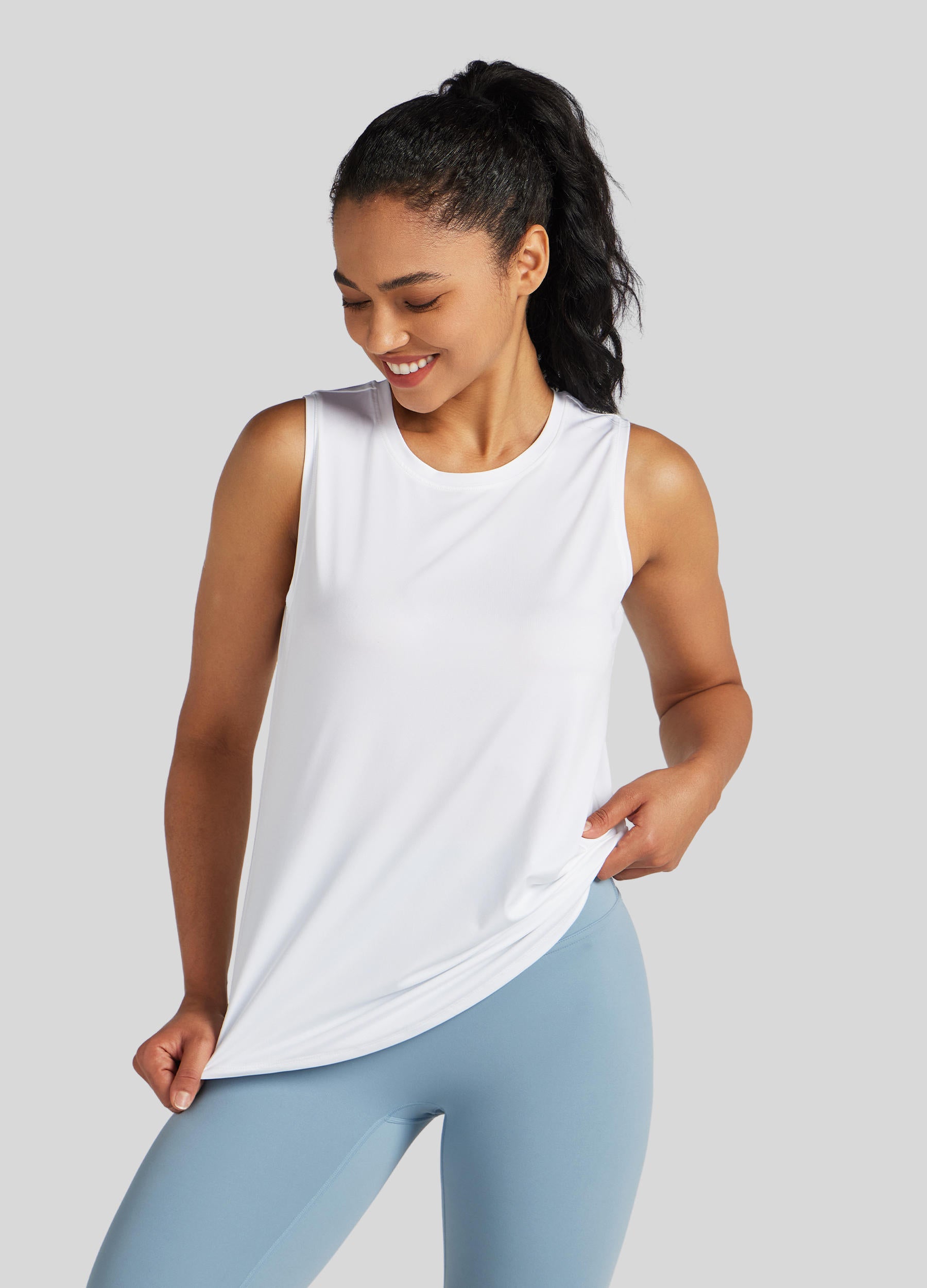 Womens Workout Tank Top white