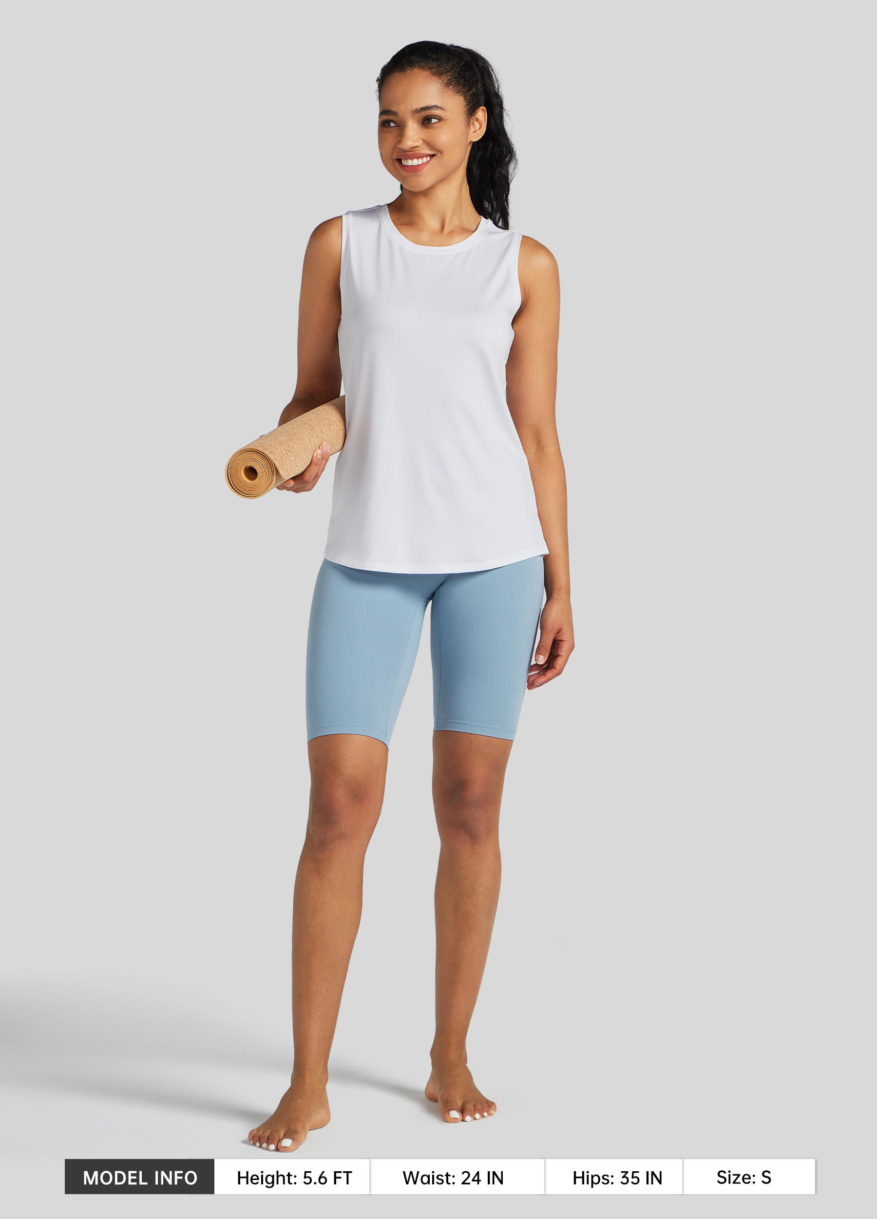 Womens Workout Tank Top white