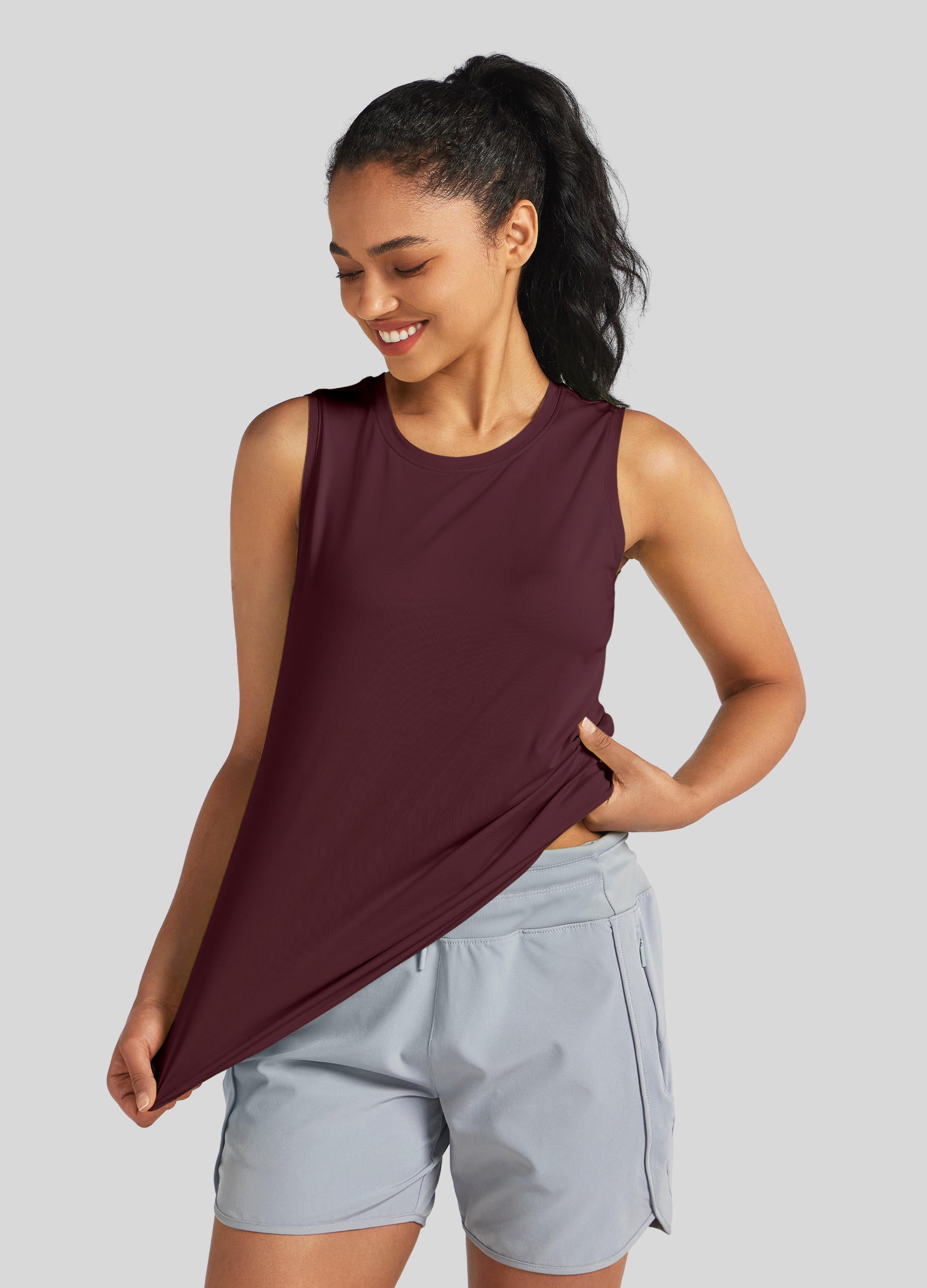 Womens Workout Tank Top wine red