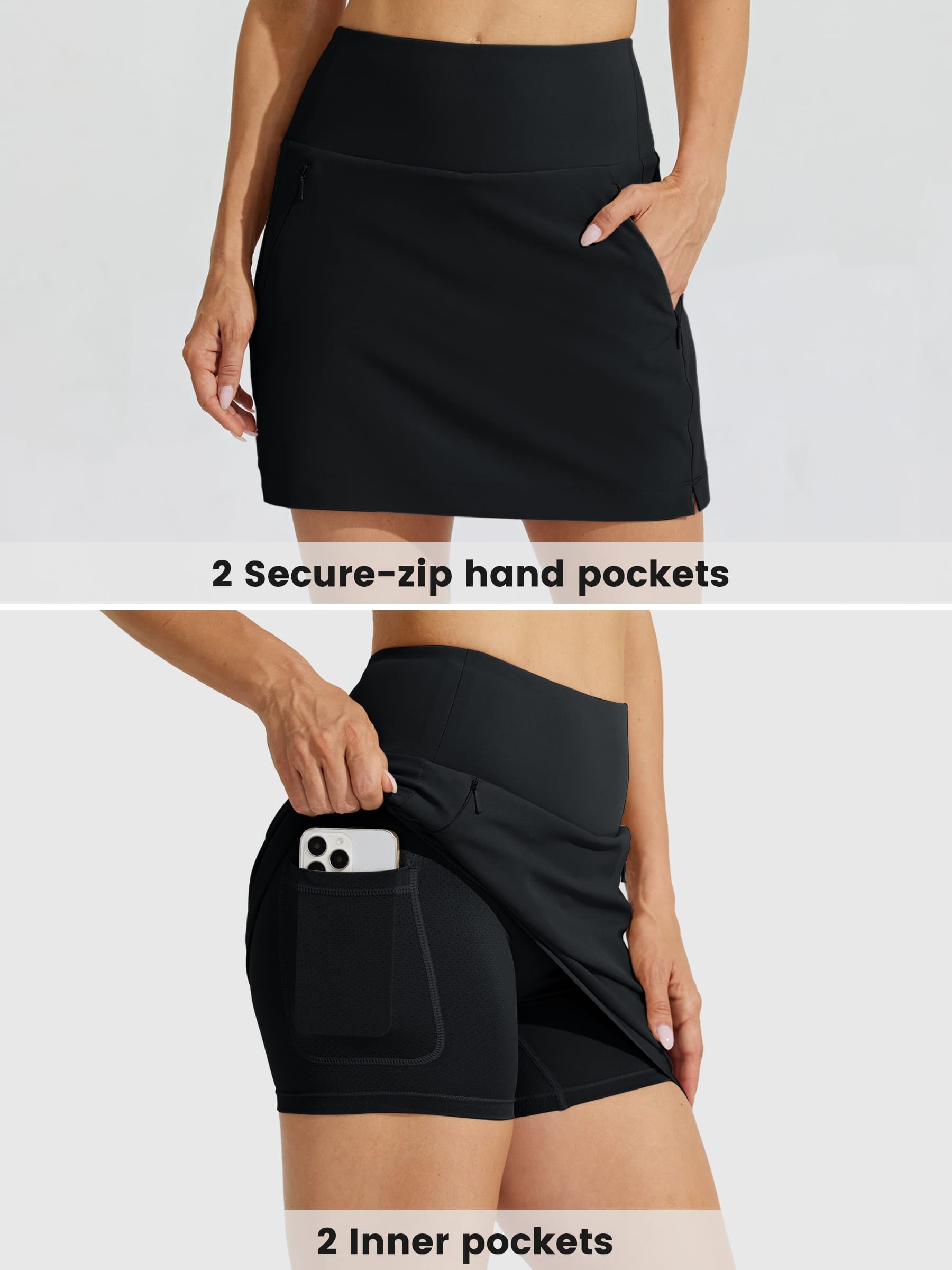 Women's Woven Outdoor Skort_Black_detail