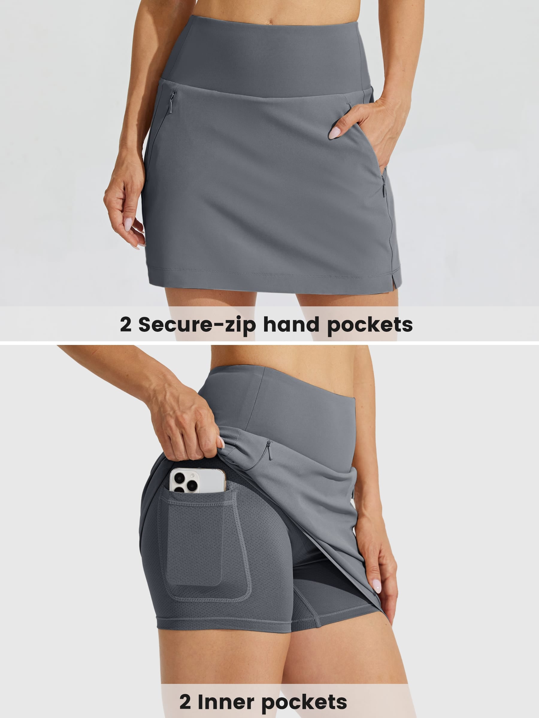 Women's Woven Outdoor Skort_Gray_detail