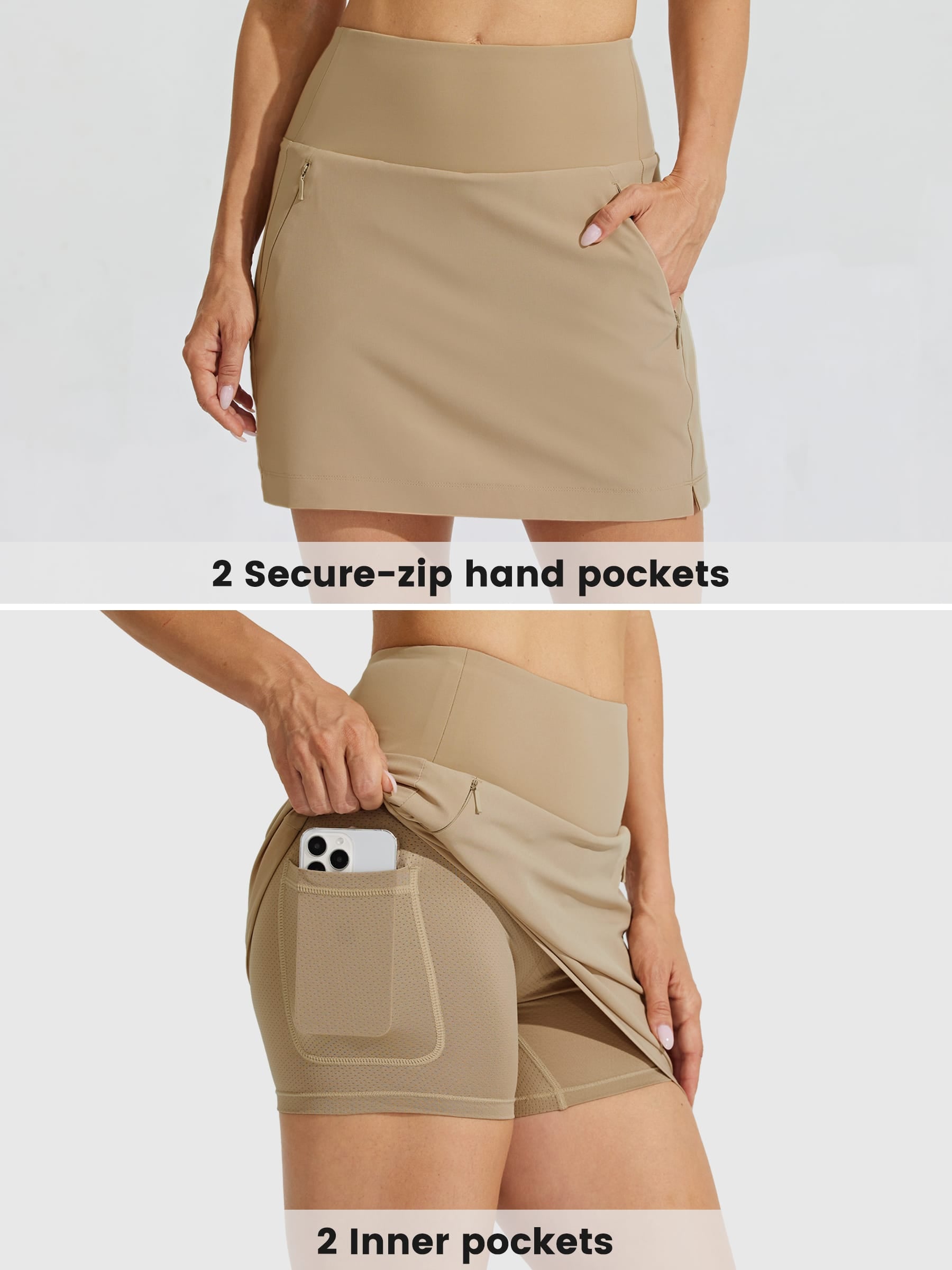Women's Woven Outdoor Skort_Khaki_detail