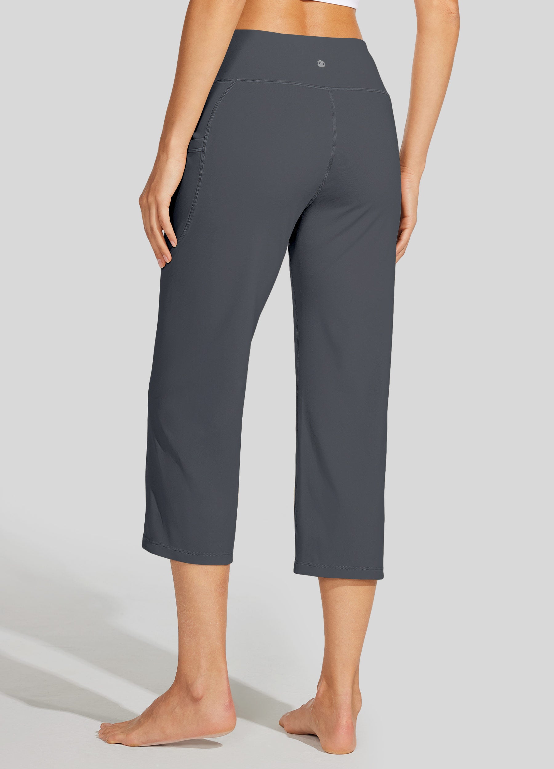 Womens Crossover Yoga Capris deep gray