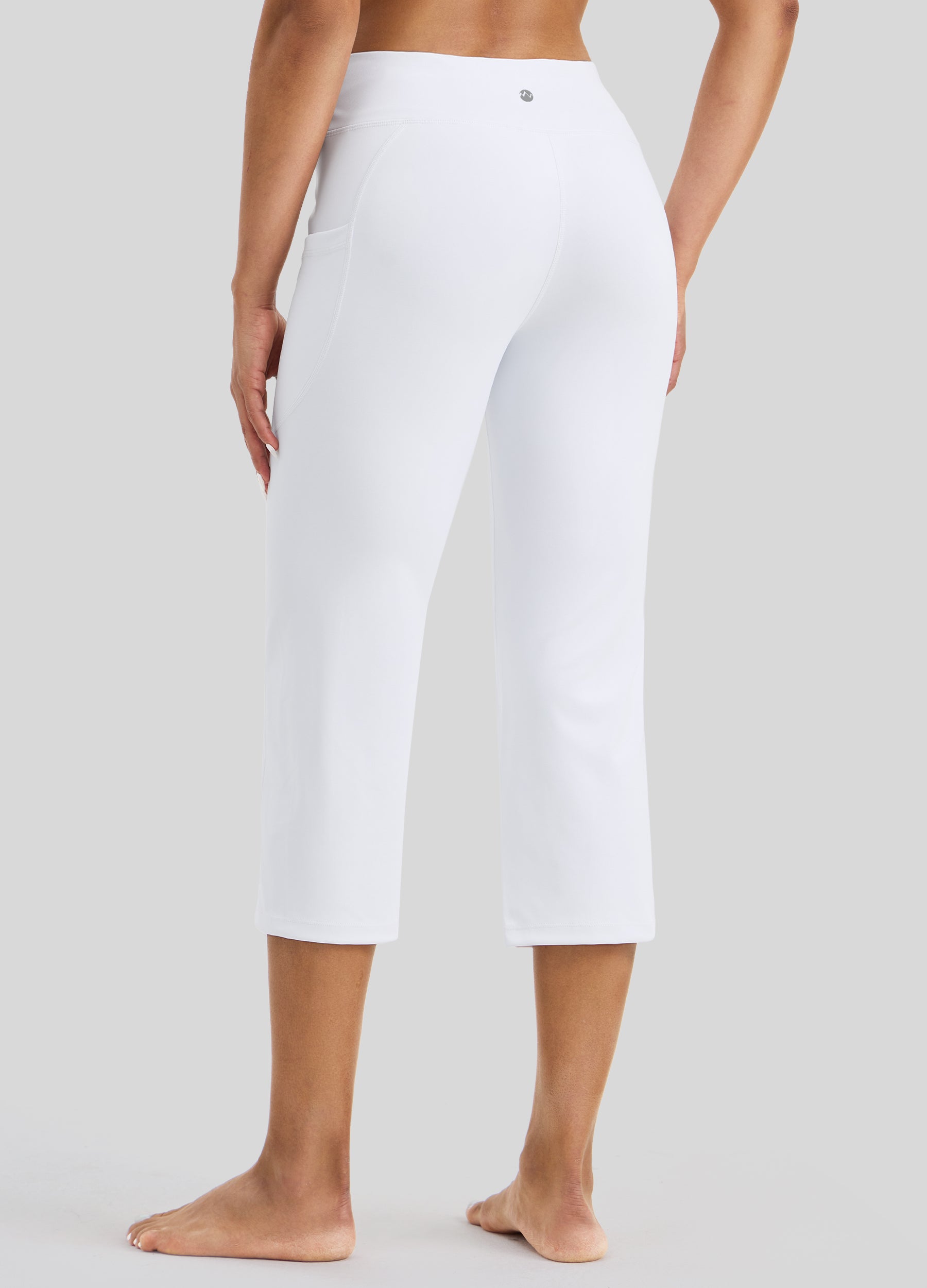 Womens Crossover Yoga Capris white