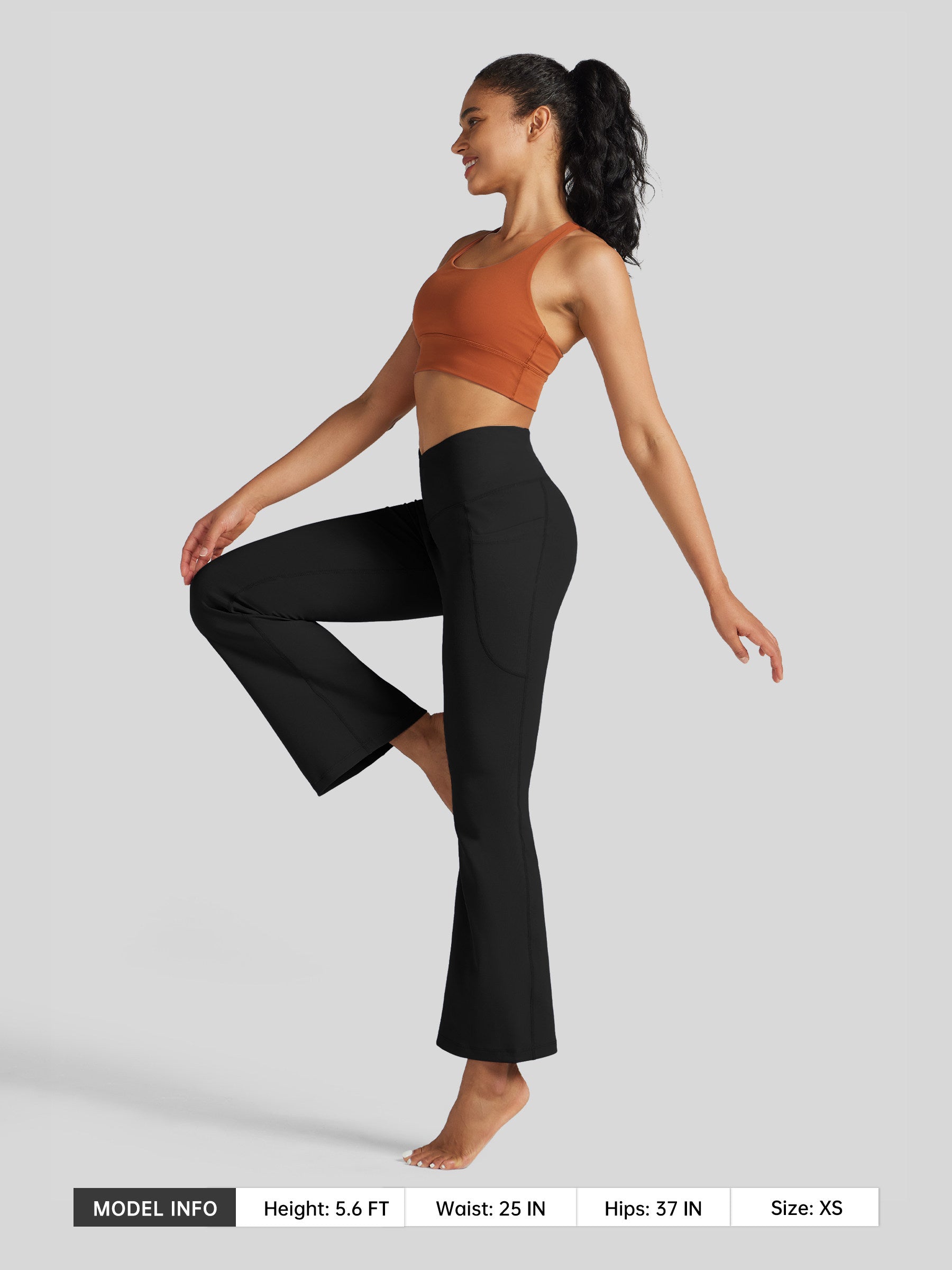 Womens Crossover Flare Yoga Leggings 31 Inch black