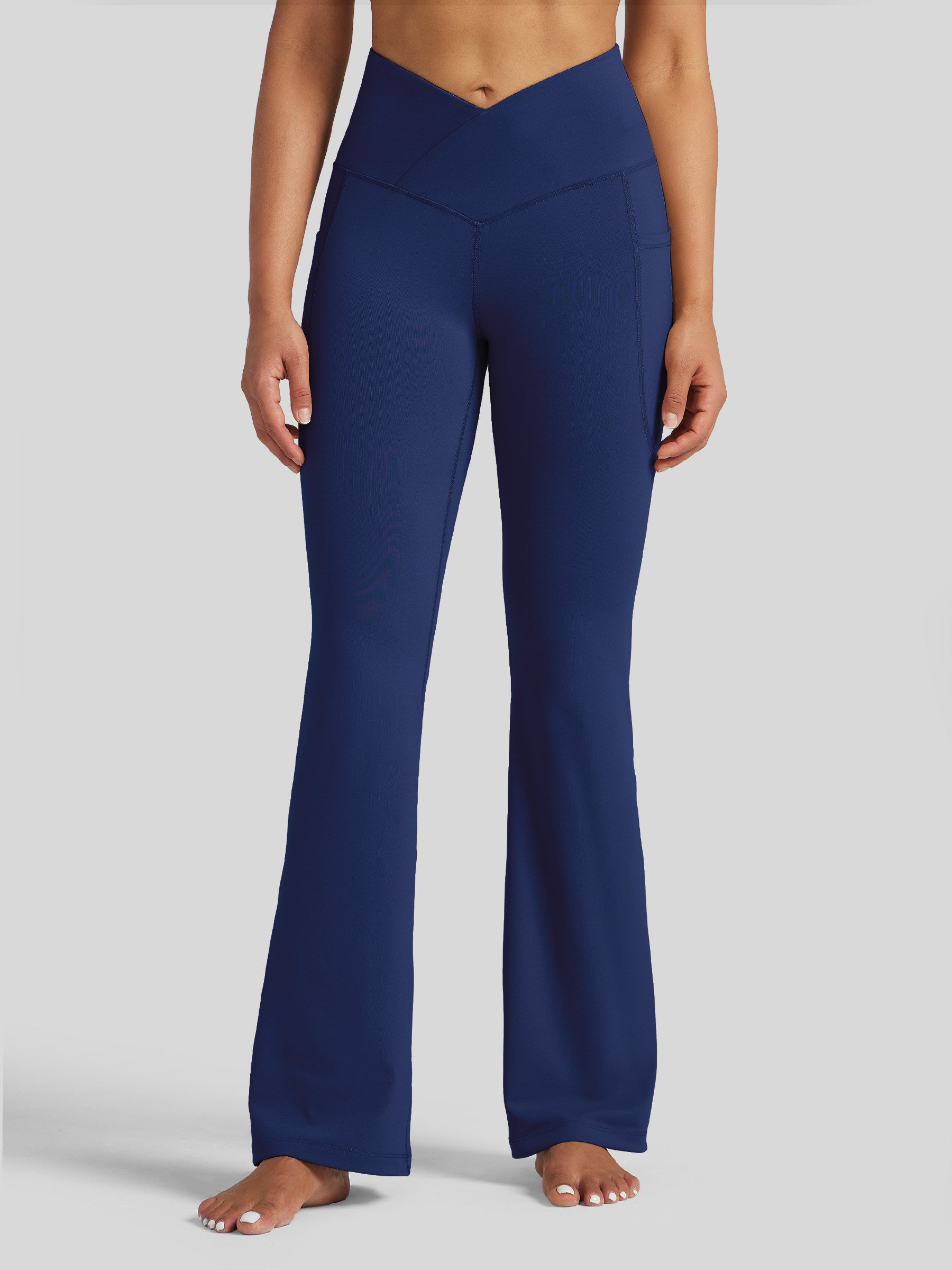 Womens Crossover Flare Yoga Leggings 29 Inch navy