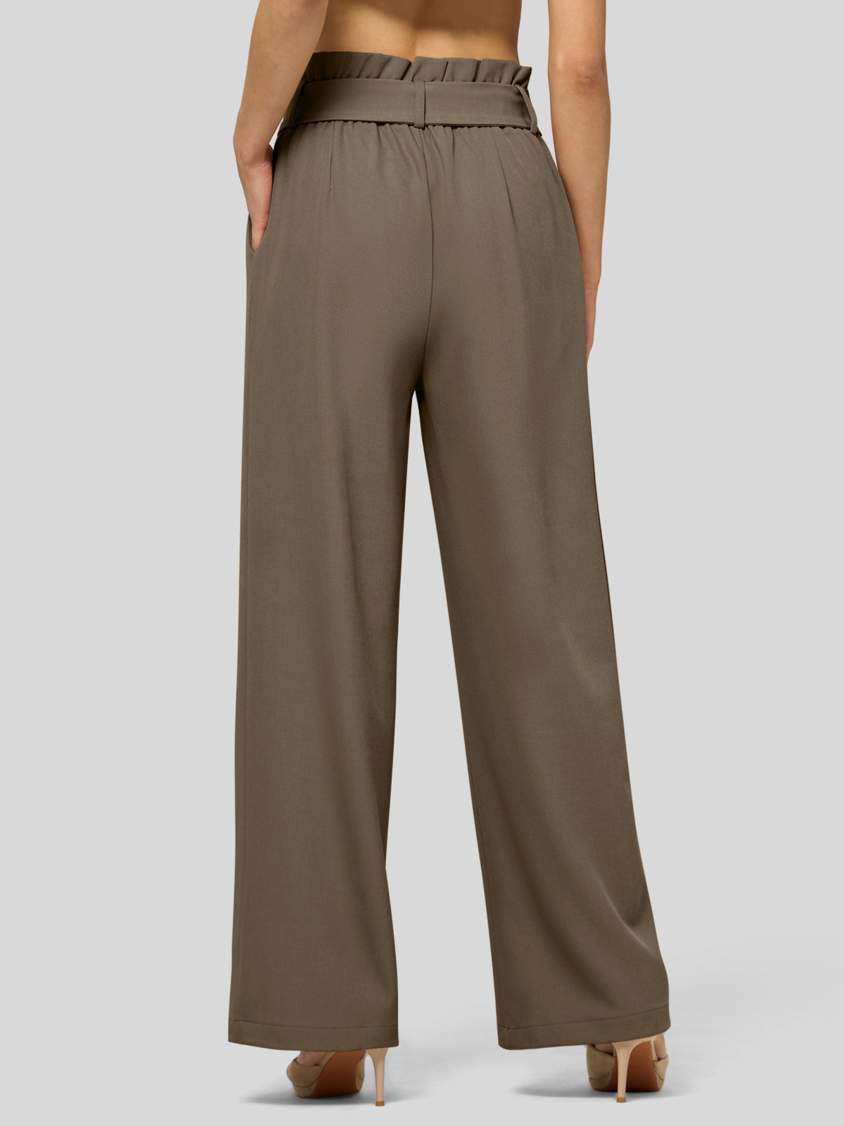 Willit Women's Wide-Leg Tie Knot Pants 32 Inch_tawny