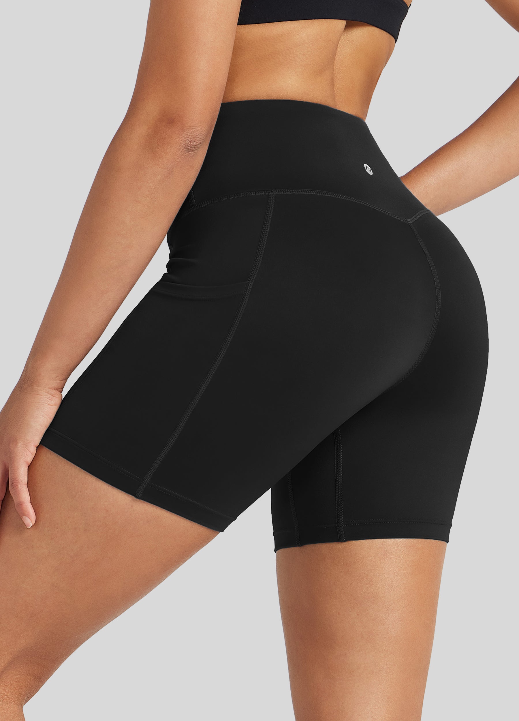 Womens Yoga Shorts with Pockets 5 Inch black