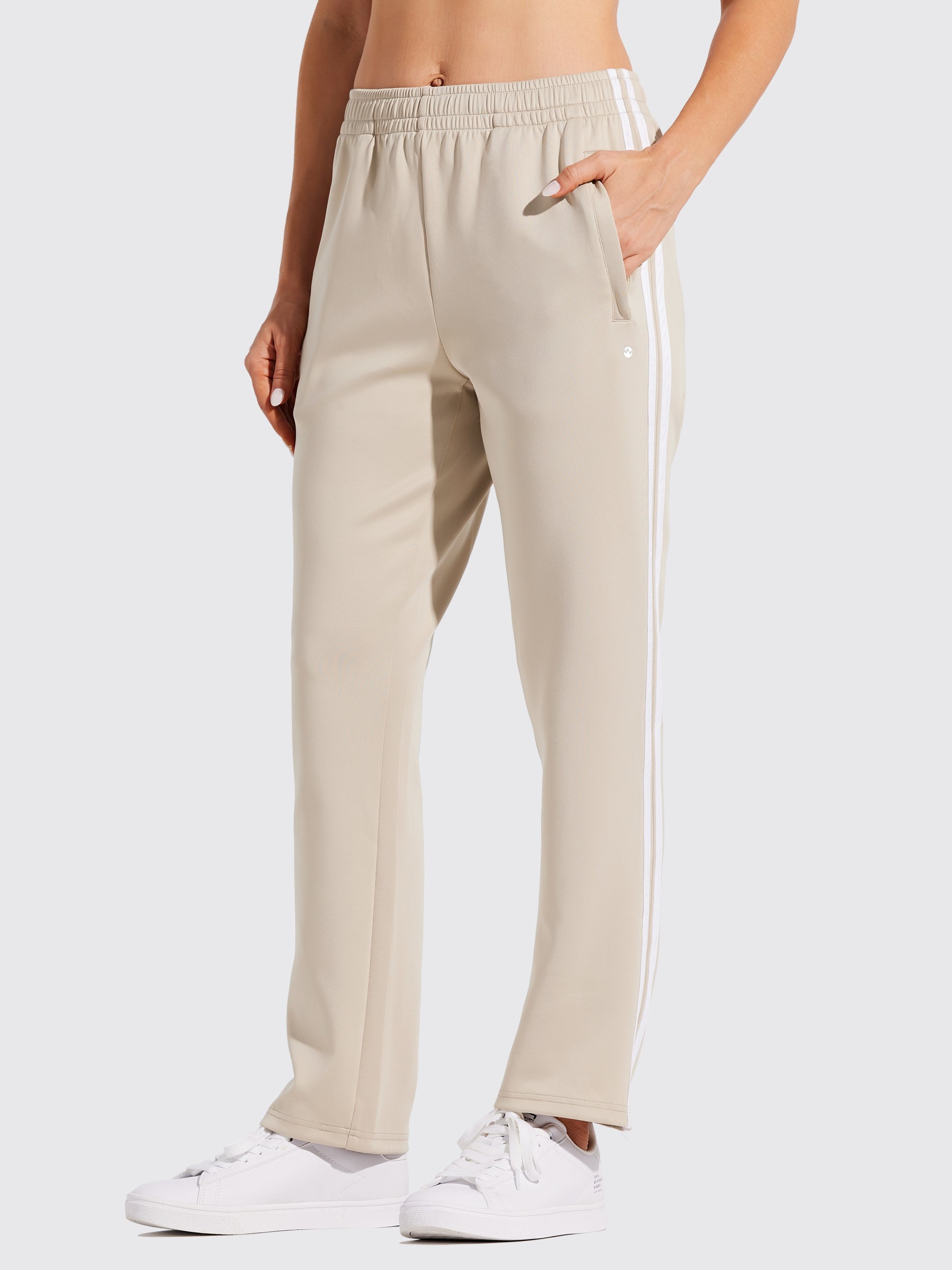 Willit Women's Warm Up Track Pants_Khaki1