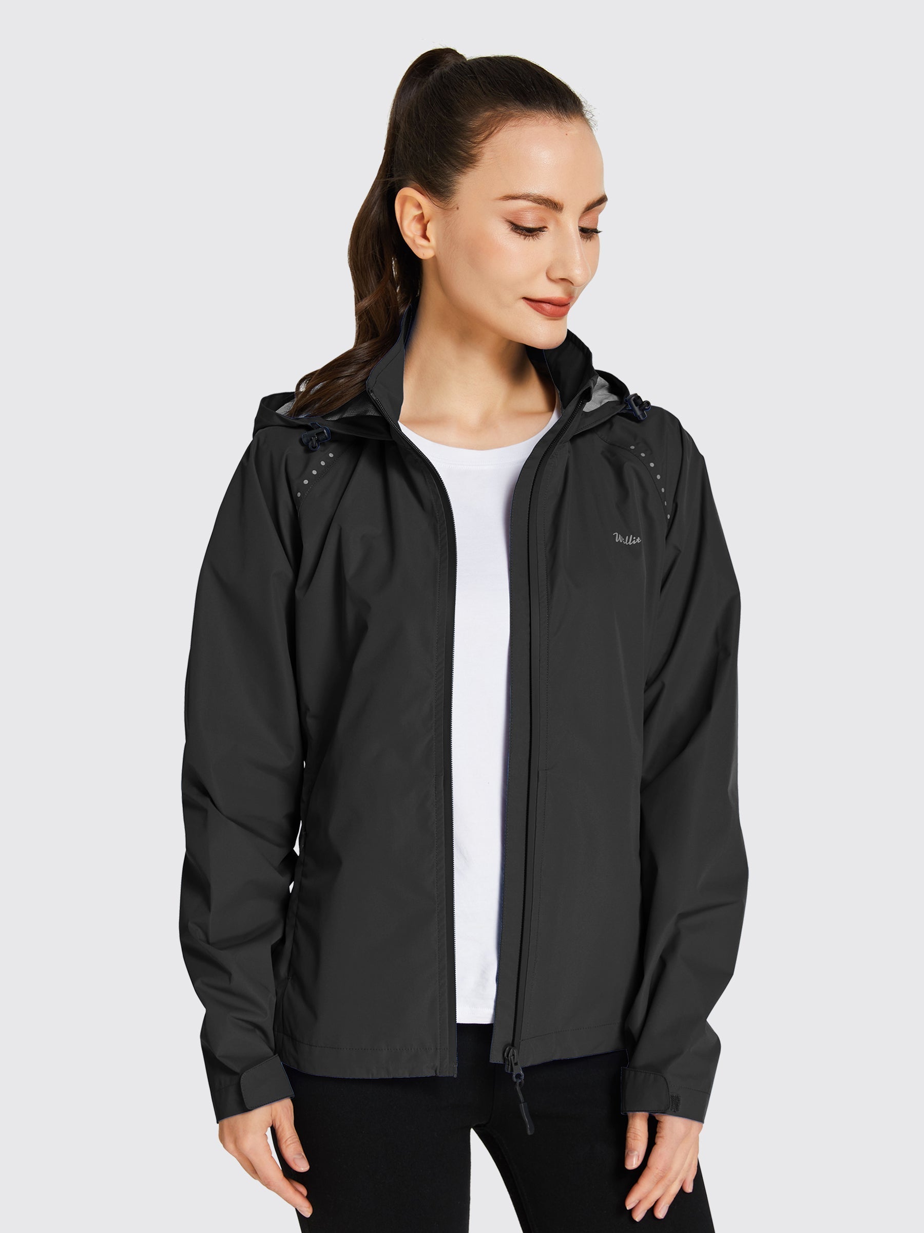 Willit Women's Waterproof Cycling Jackets_Black_model2