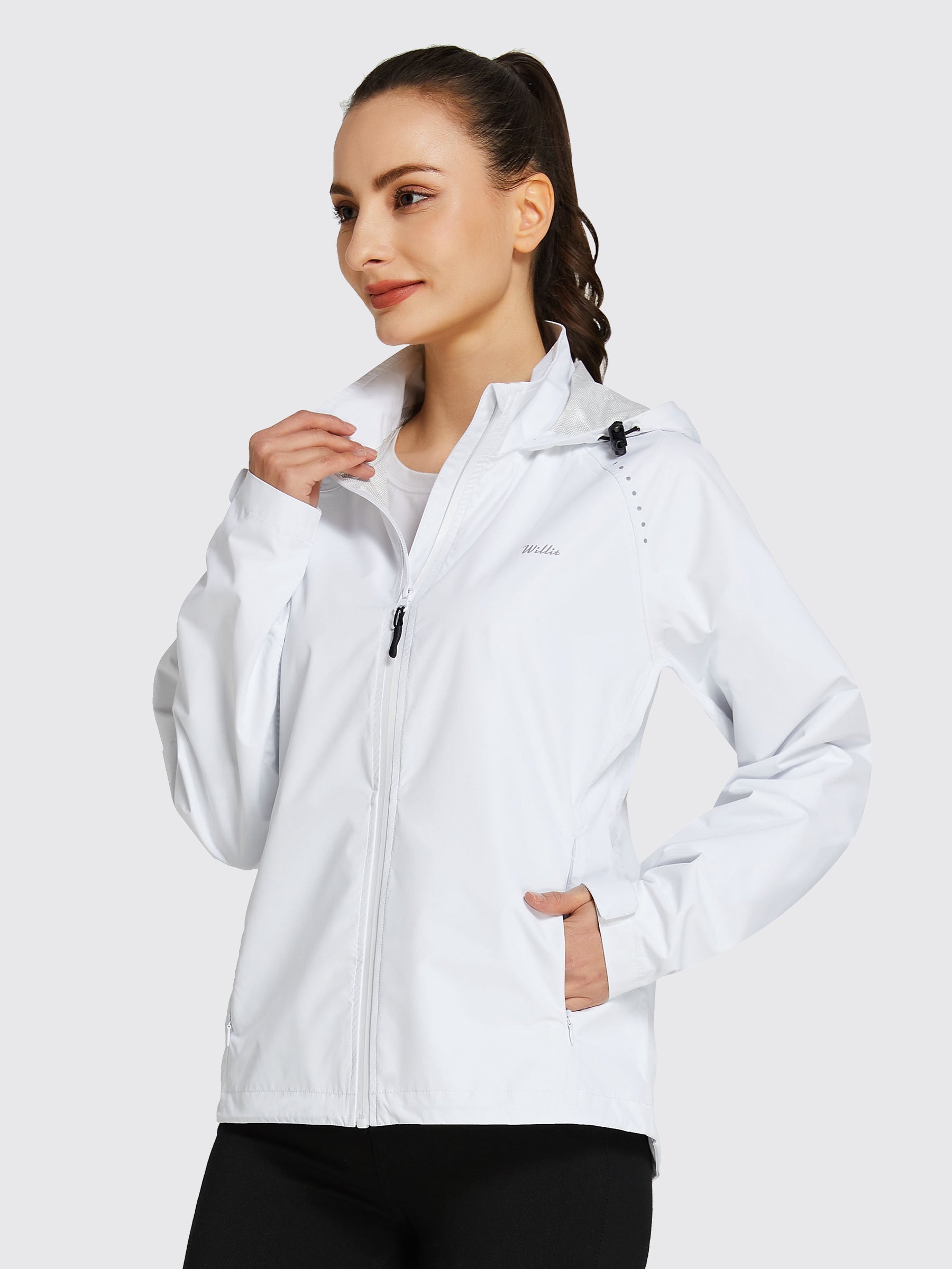 Willit Women's Waterproof Cycling Jackets_White_model2