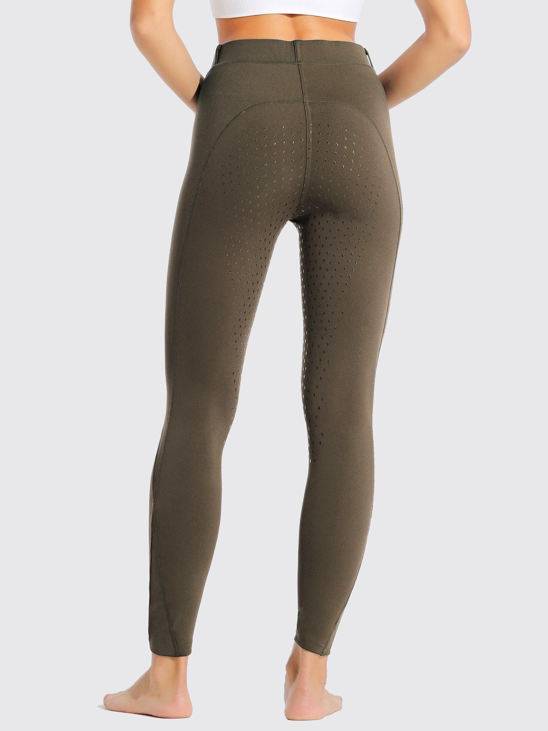 Willit Women's Riding Pants Full Seat Silicone_Brown2