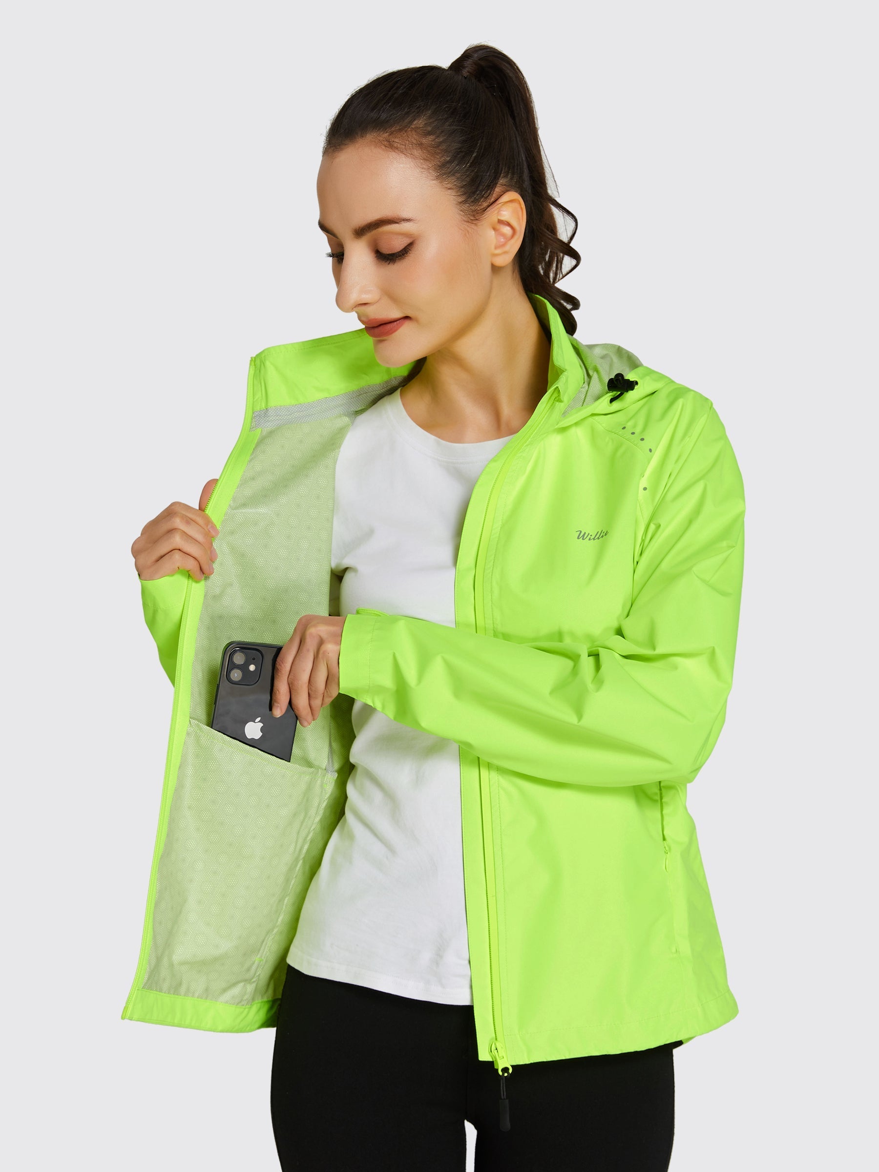 Willit Women's Waterproof Cycling Jackets_Green_model4