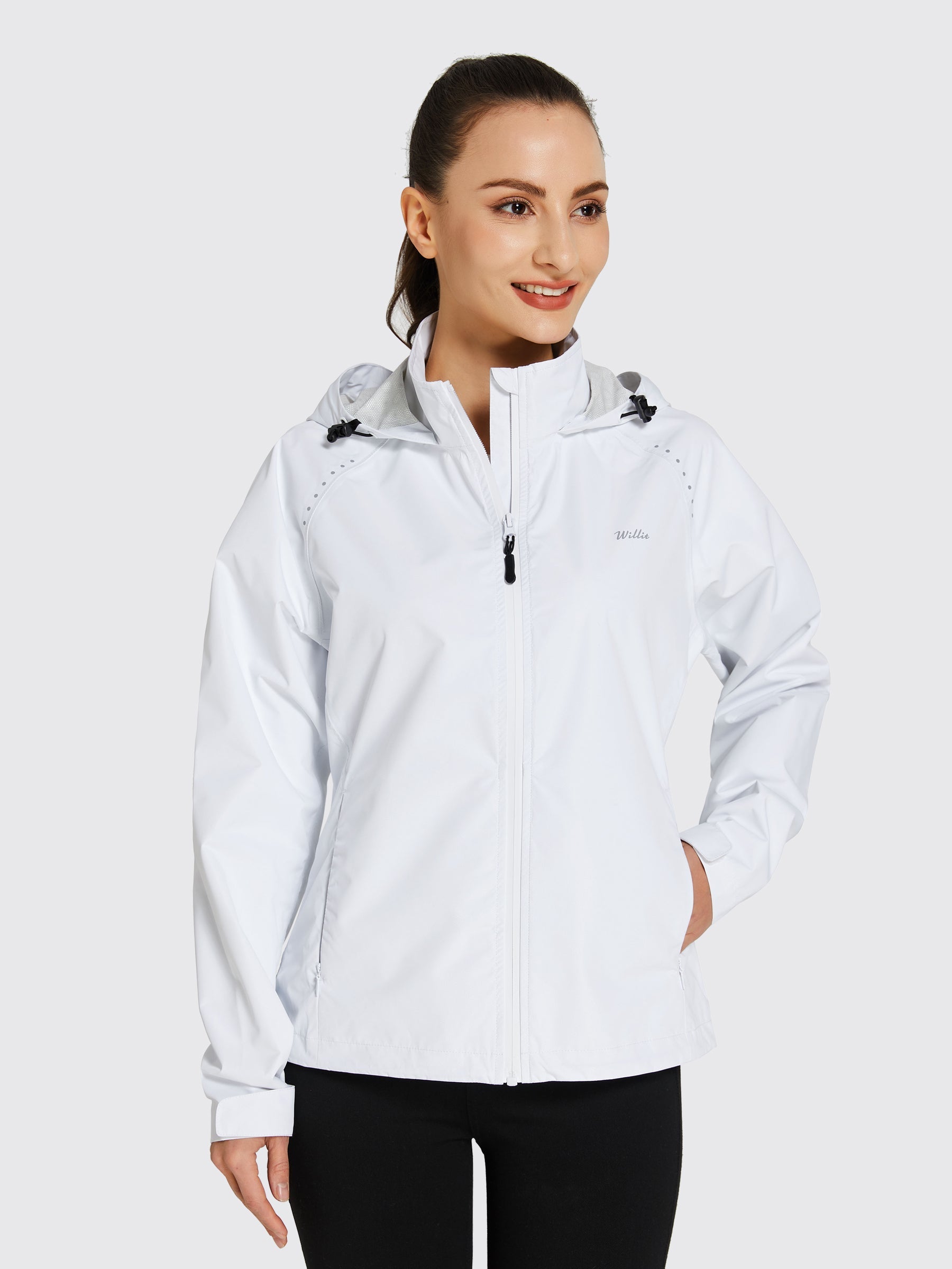 Willit Women's Waterproof Cycling Jackets_White_model3