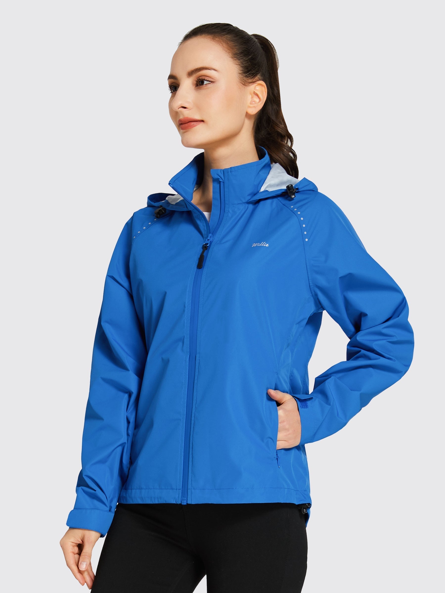 Willit Women's Waterproof Cycling Jackets_Blue_model3