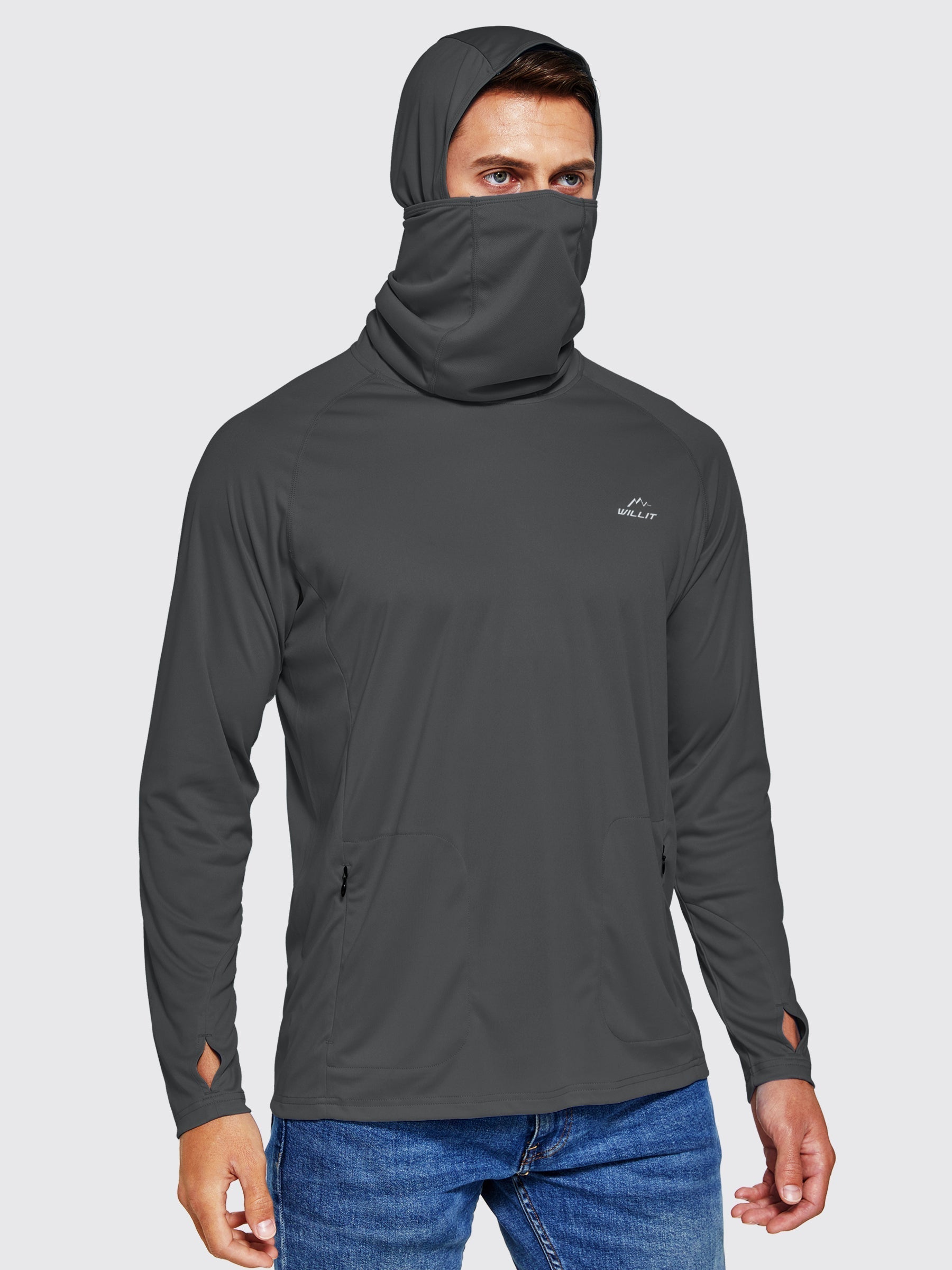Willit Men's Sun Protection Hoodie UPF 50+_DeepGray3