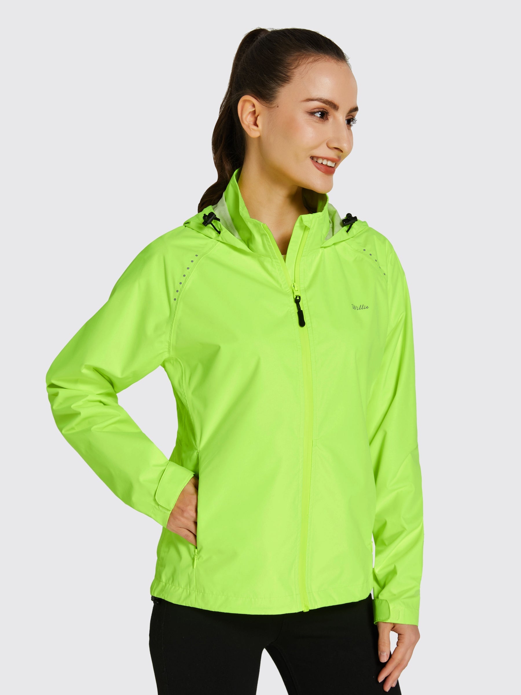 Willit Women's Waterproof Cycling Jackets_Green_model2