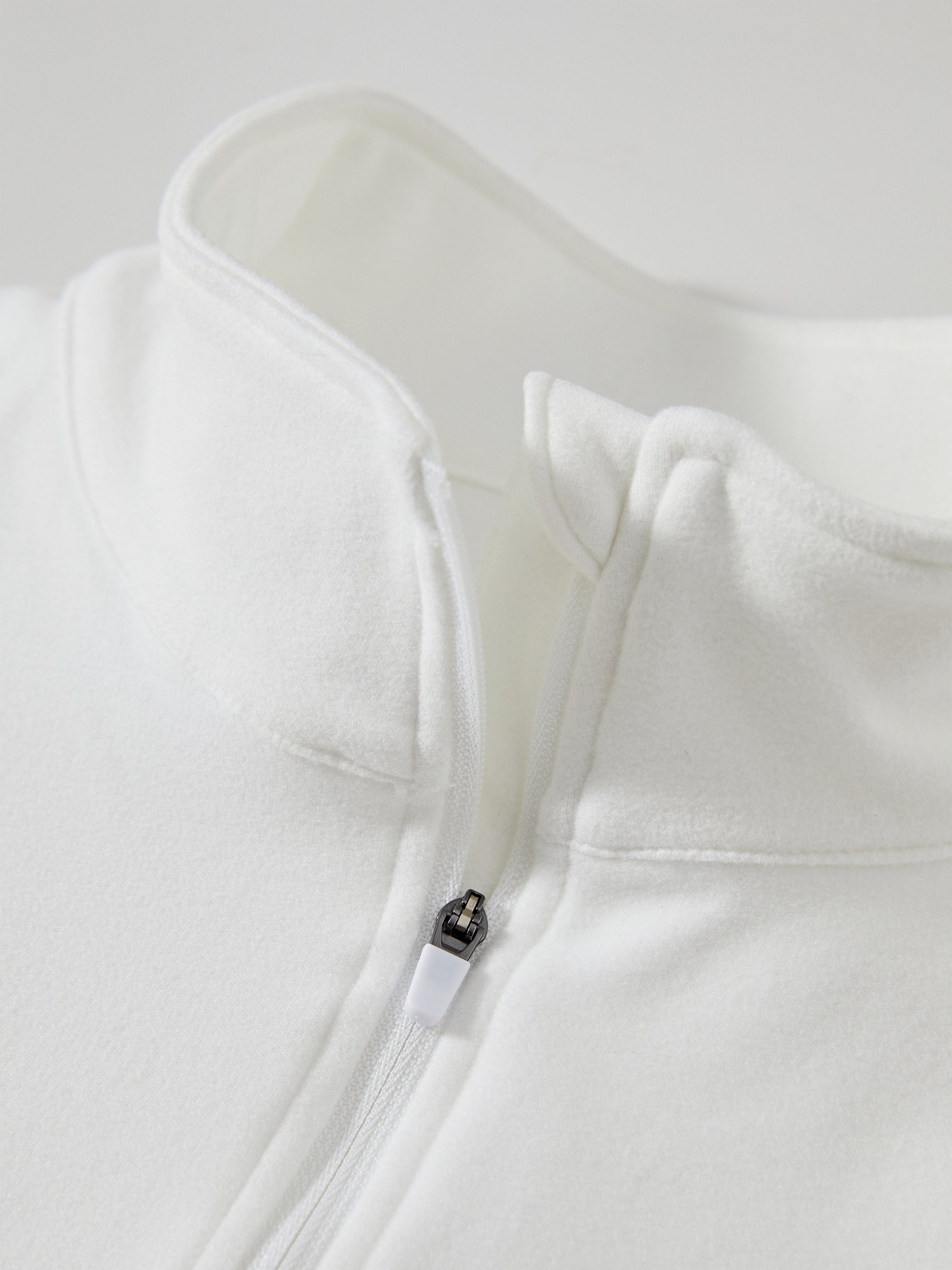 Willit Men's Fleece Pullover Lightweight Sportswear_Laydown_White3