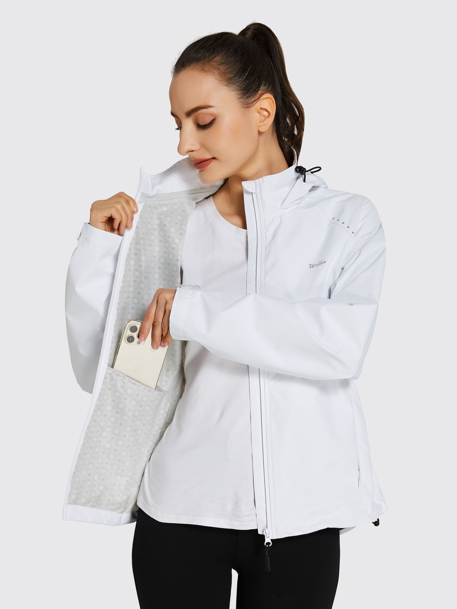 Willit Women's Waterproof Cycling Jackets_White_model4