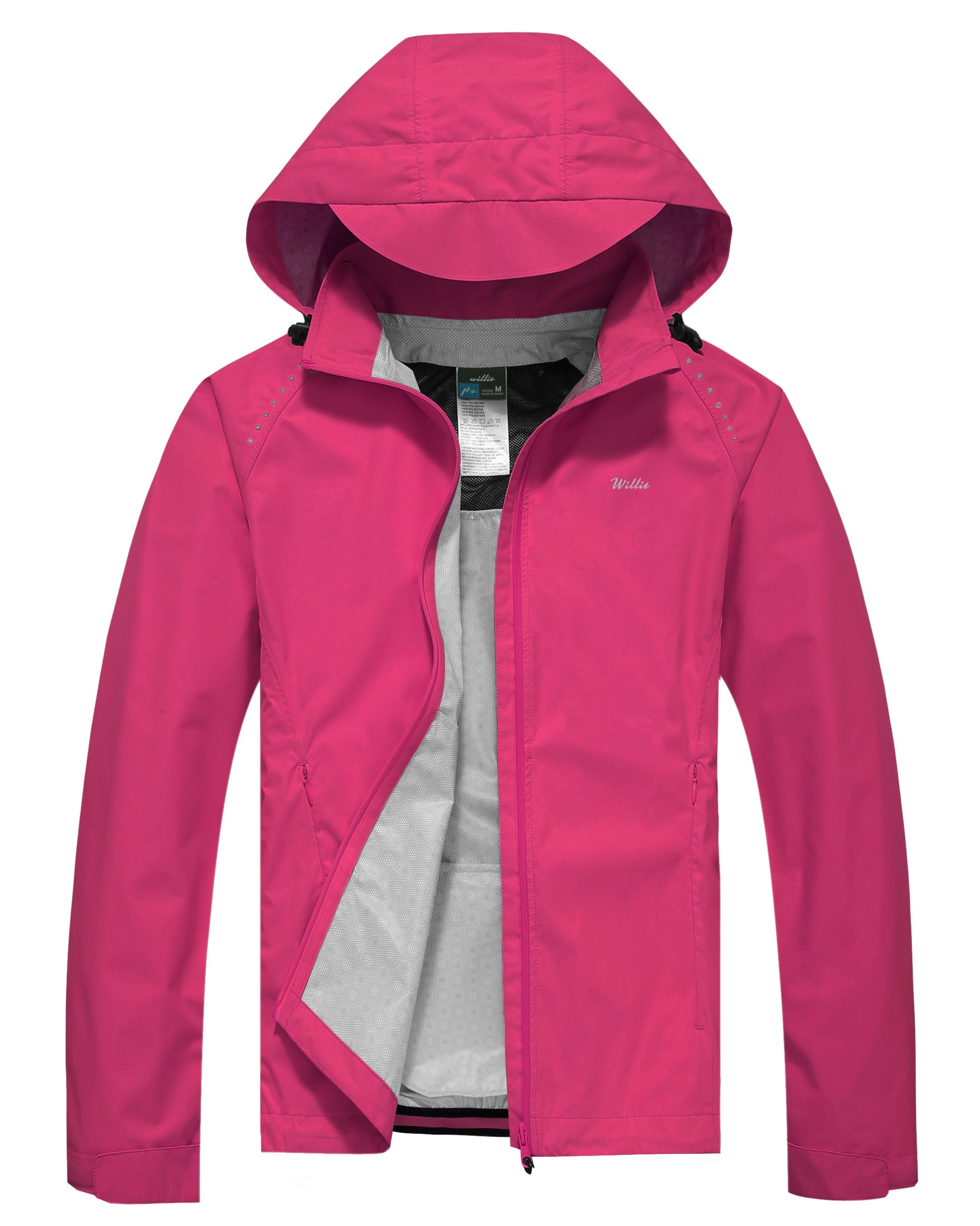 Willit Women's Waterproof Cycling Jackets_RoseRed_Laydown2