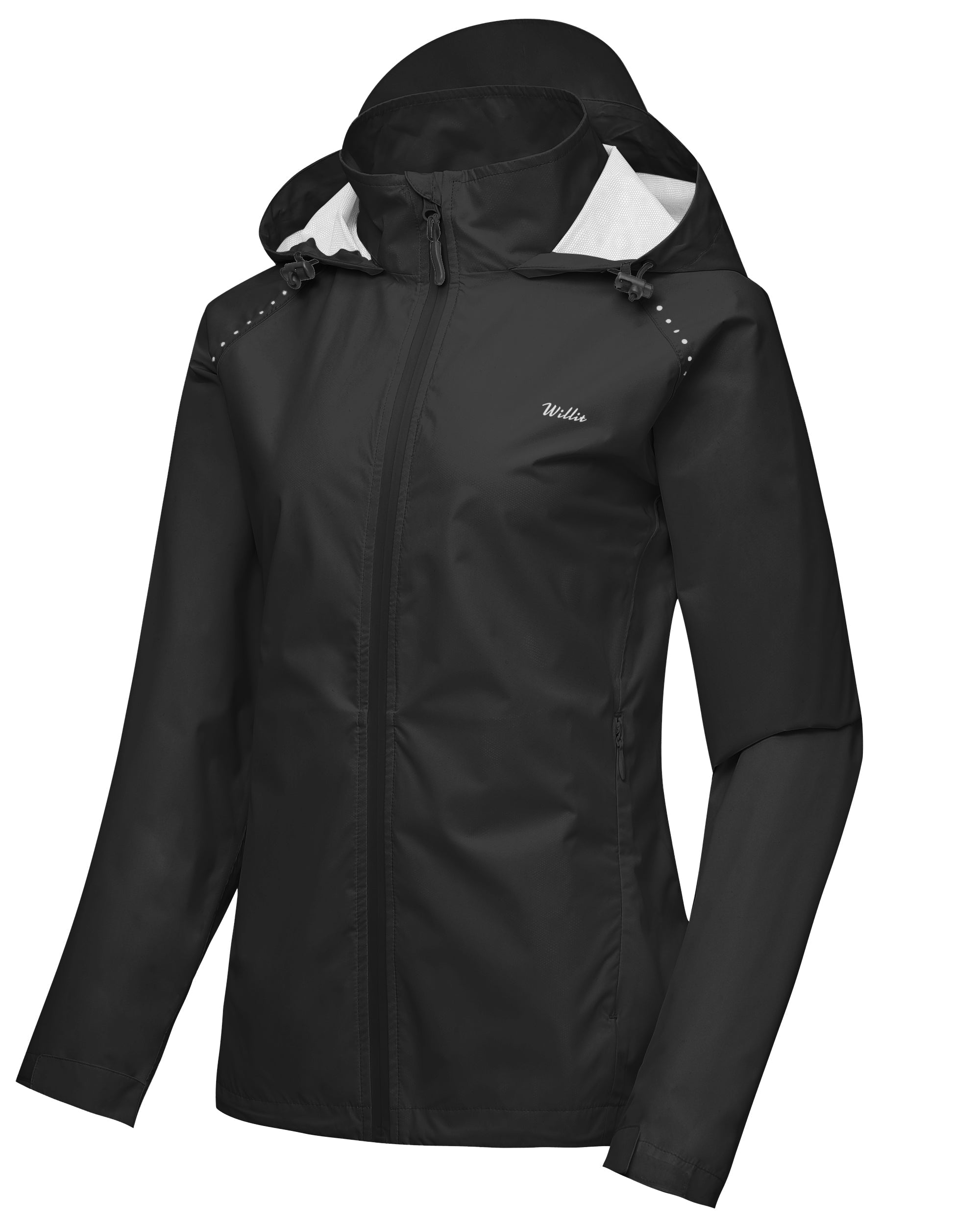 Willit Women's Waterproof Cycling Jackets_Black_Laydown2