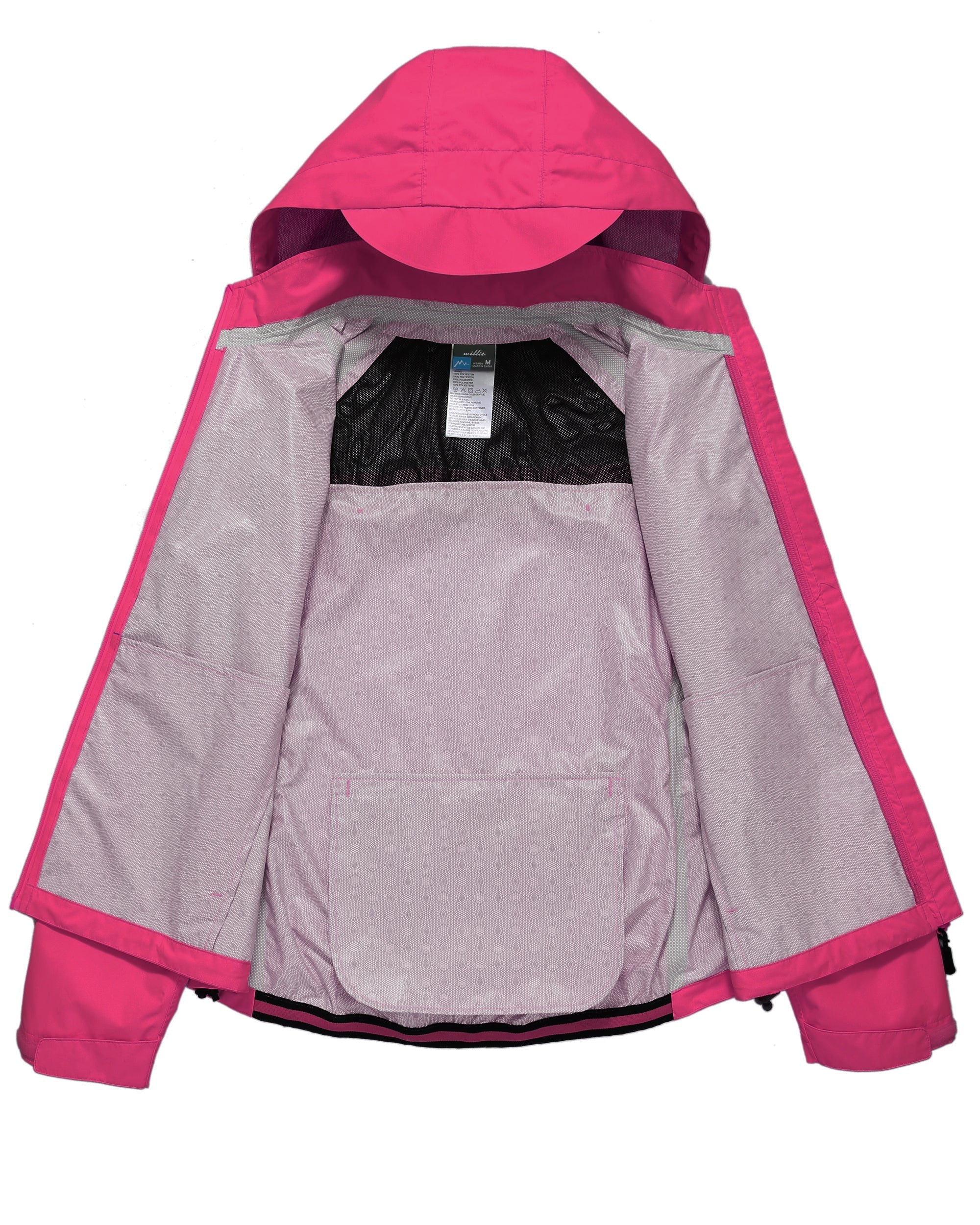 Willit Women's Waterproof Cycling Jackets_RoseRed_Laydown3