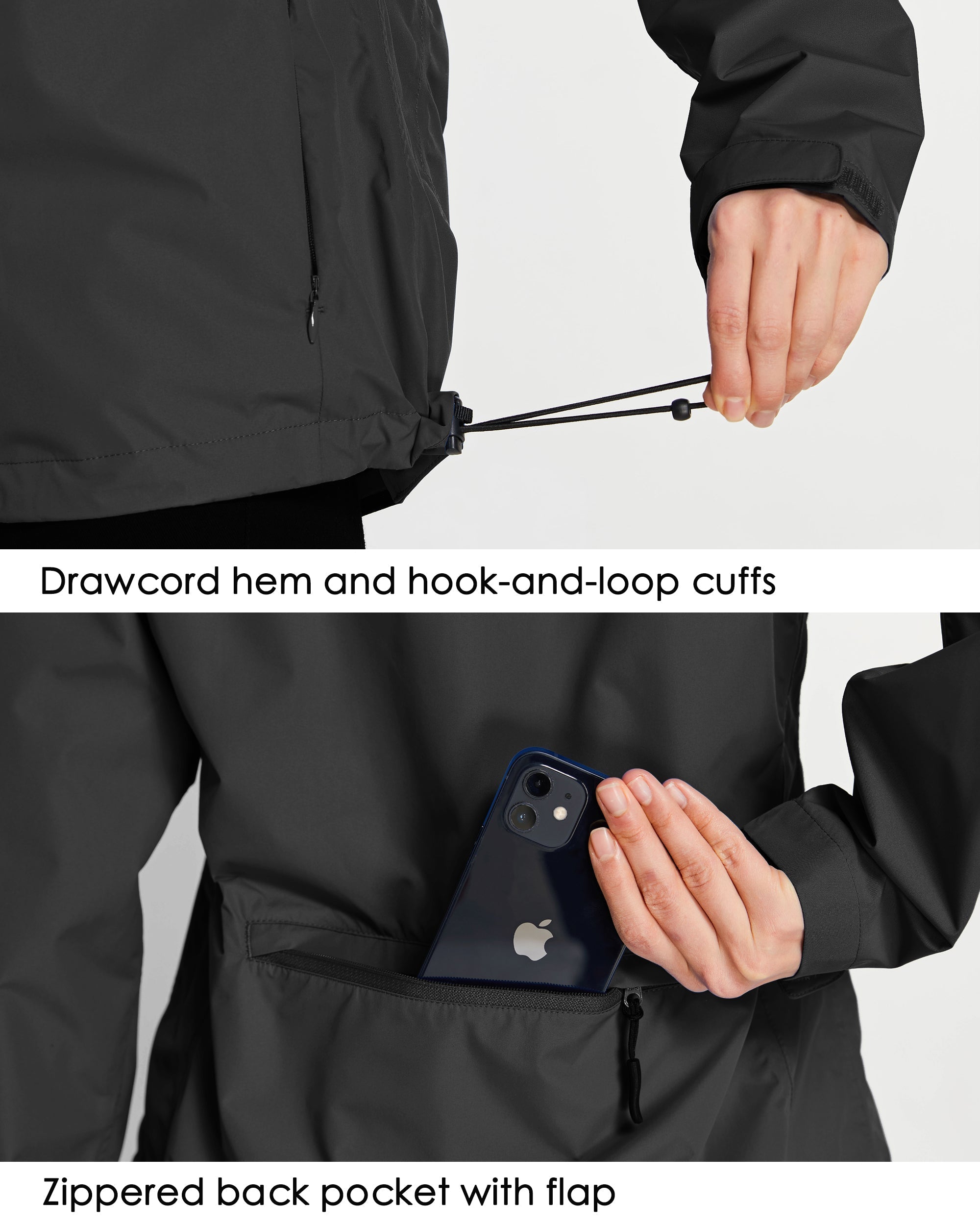 Willit Women's Waterproof Cycling Jackets_Black_detail2