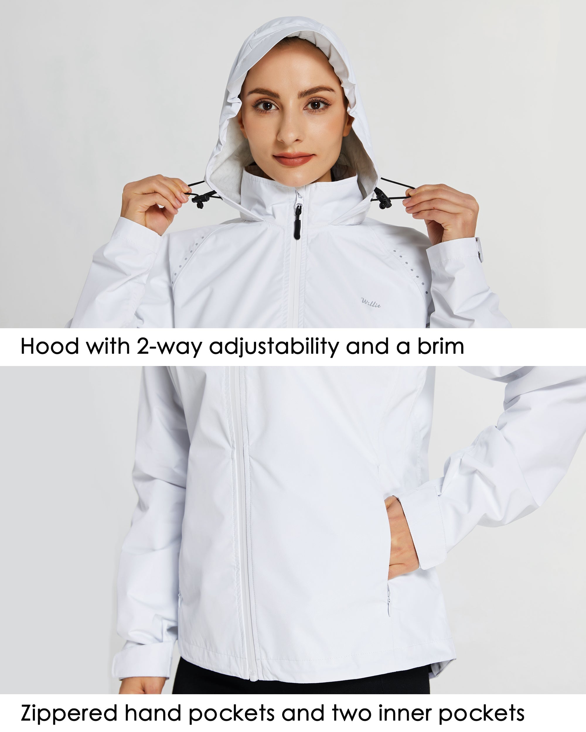 Willit Women's Waterproof Cycling Jackets_White_detail1