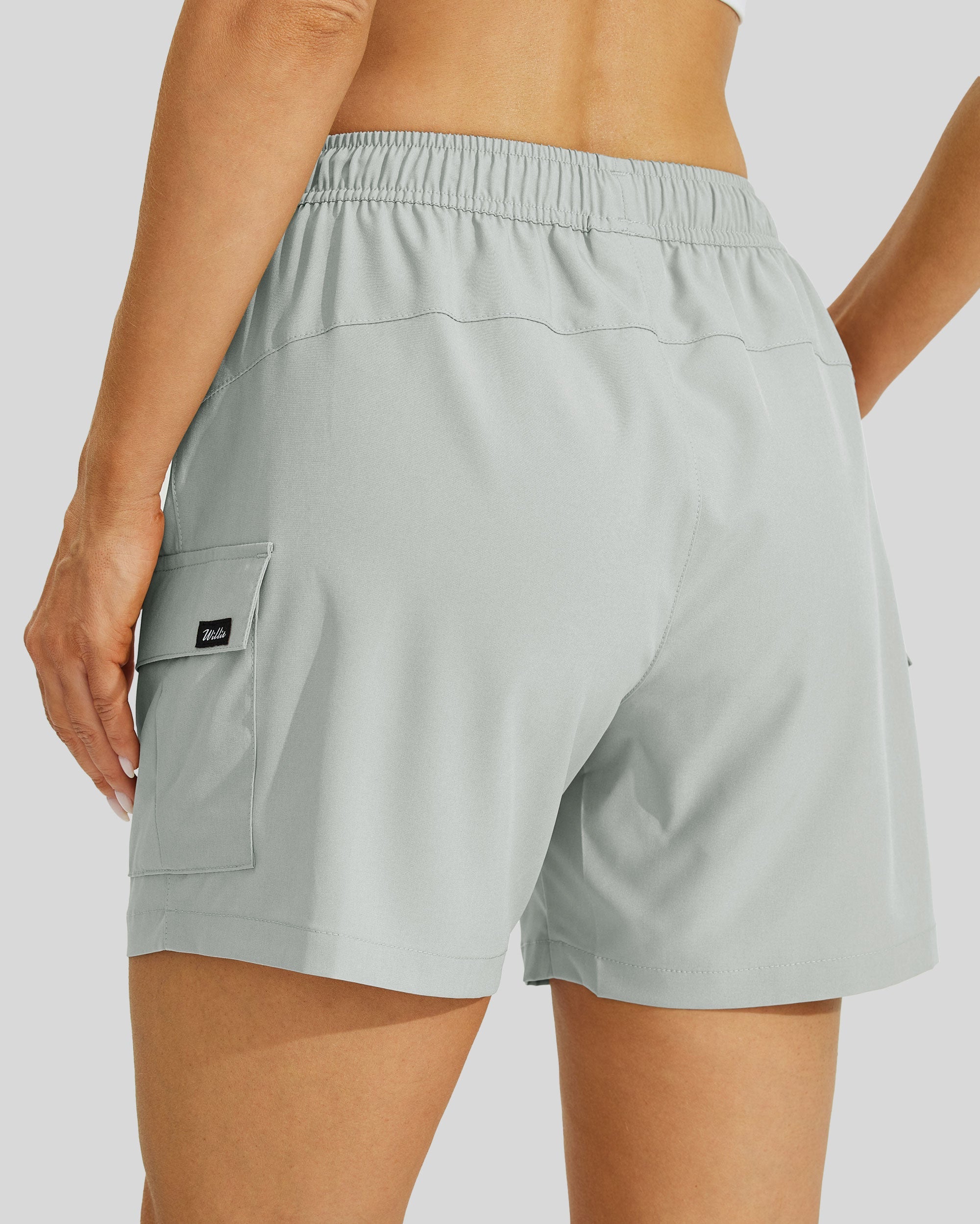 Wiliit Women's Hiking Athletic Shorts_light gray6