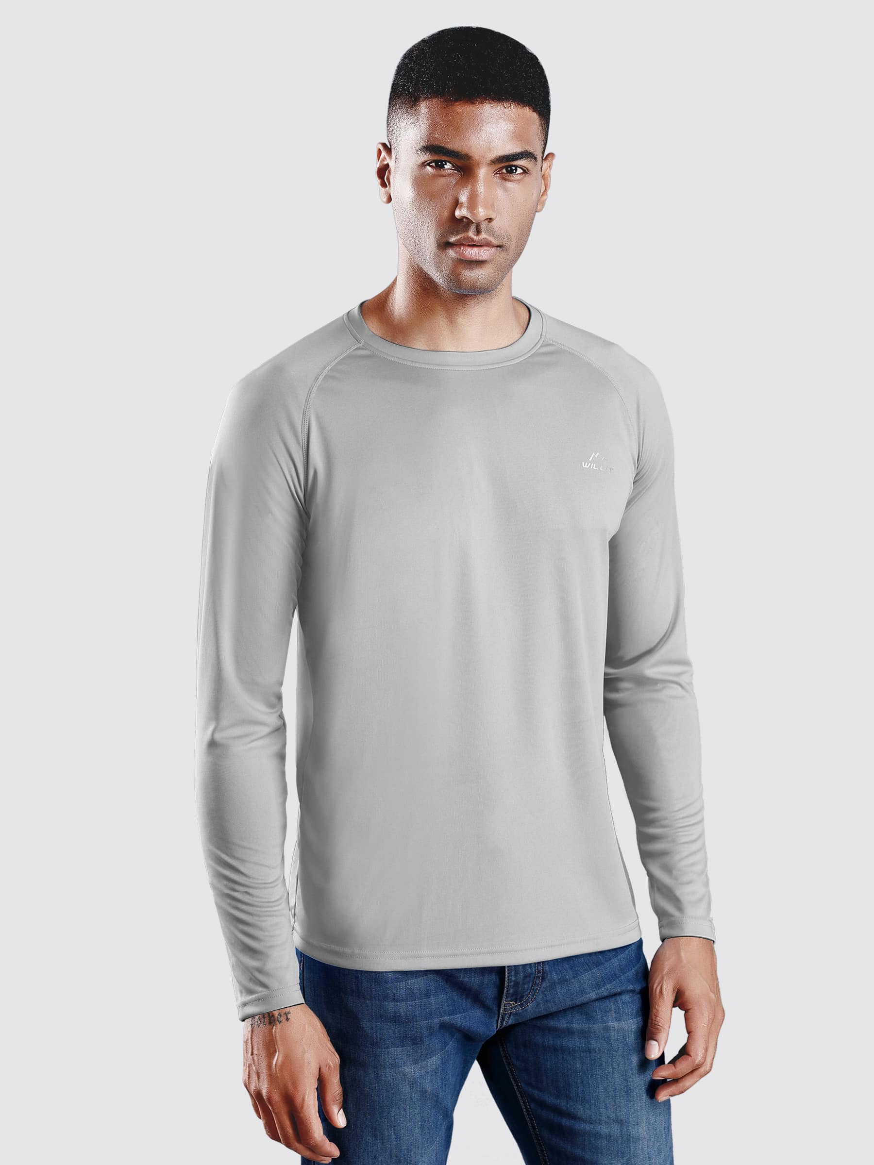 Willit Men's Sun Protection Long Sleeve Shirts_Gray_model1