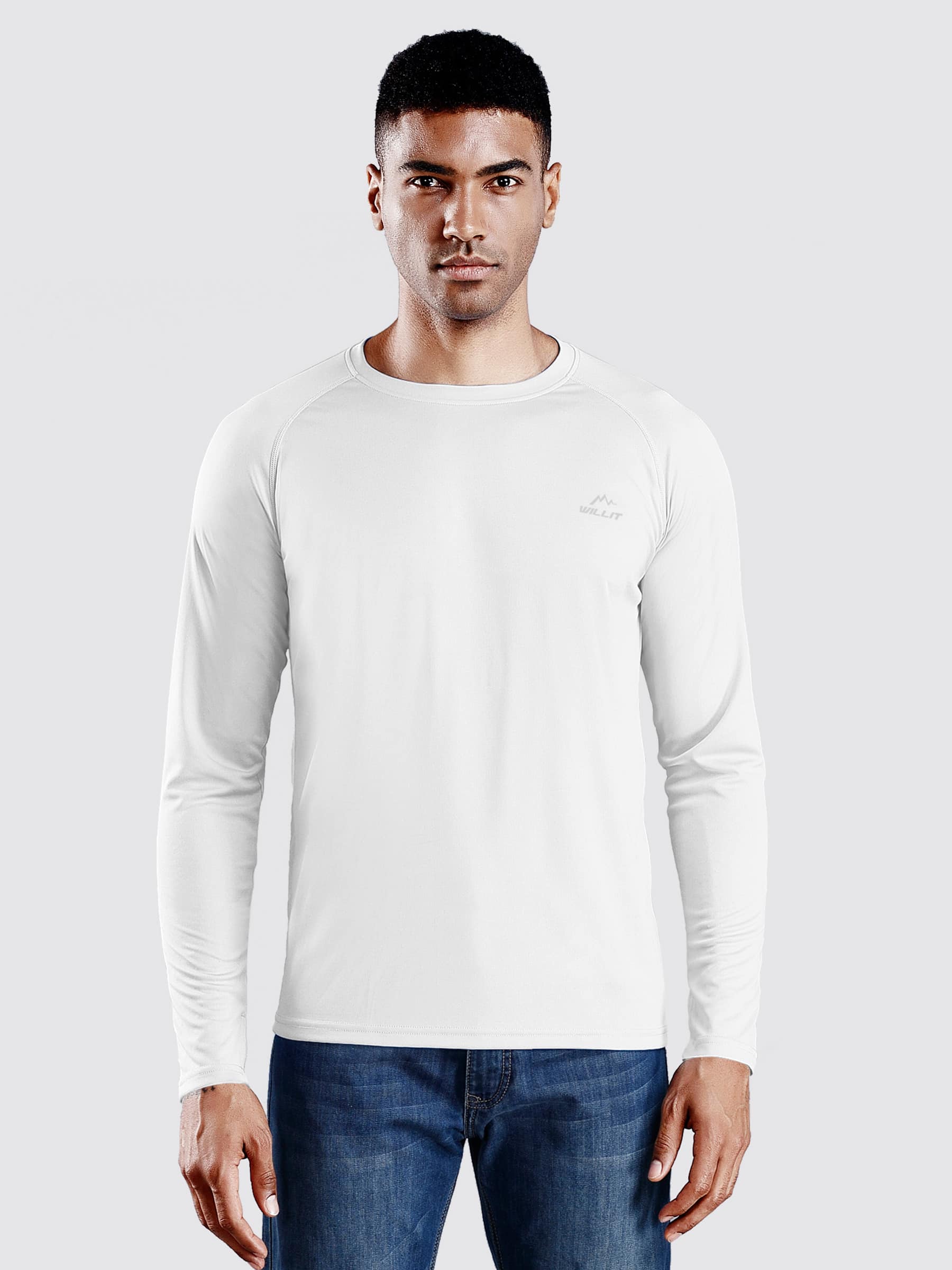 Willit Men's Sun Protection Long Sleeve Shirts_White_model4