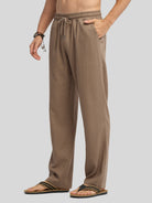 Willit Men's Casual Linen Drawstring Pants 28 In_deep khaki2