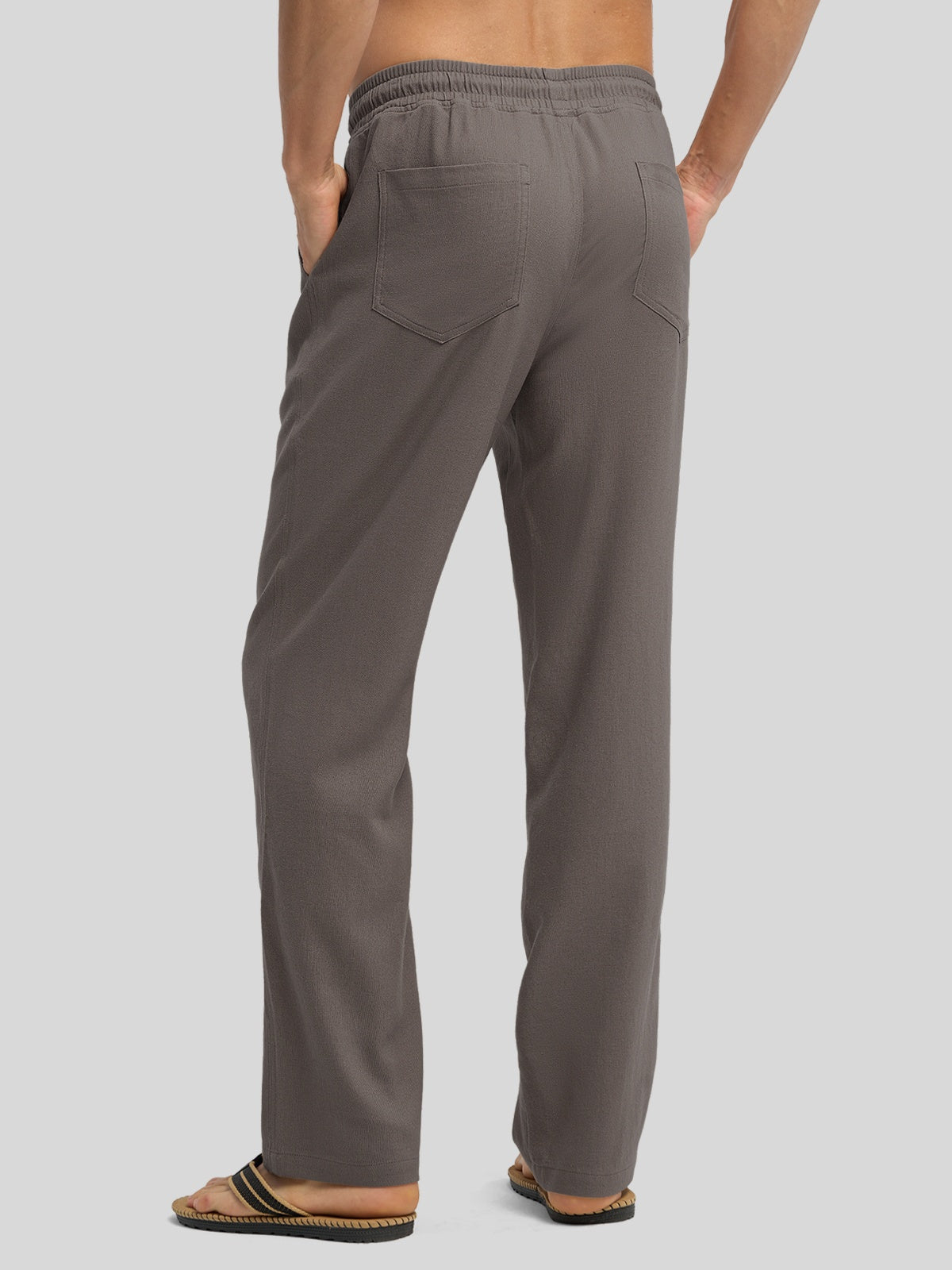 Willit Men's Casual Linen Drawstring Pants 28 In_steel gray3