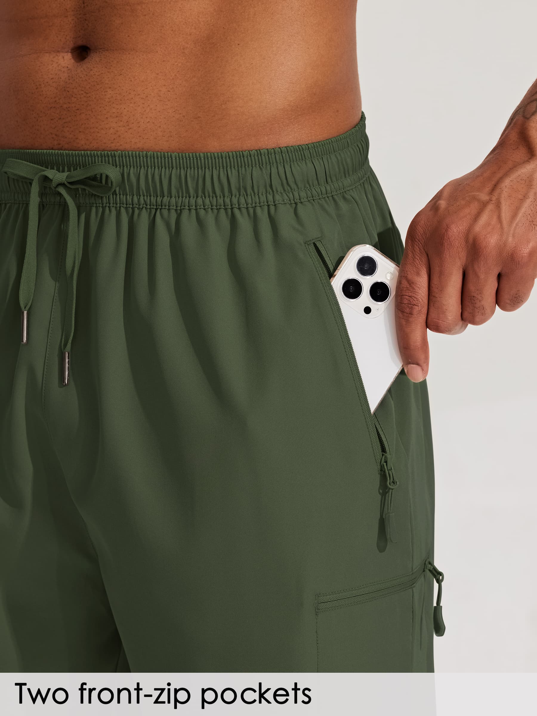 Men's Lightweight Cargo Shorts 7 Inch_ArmyGreen3