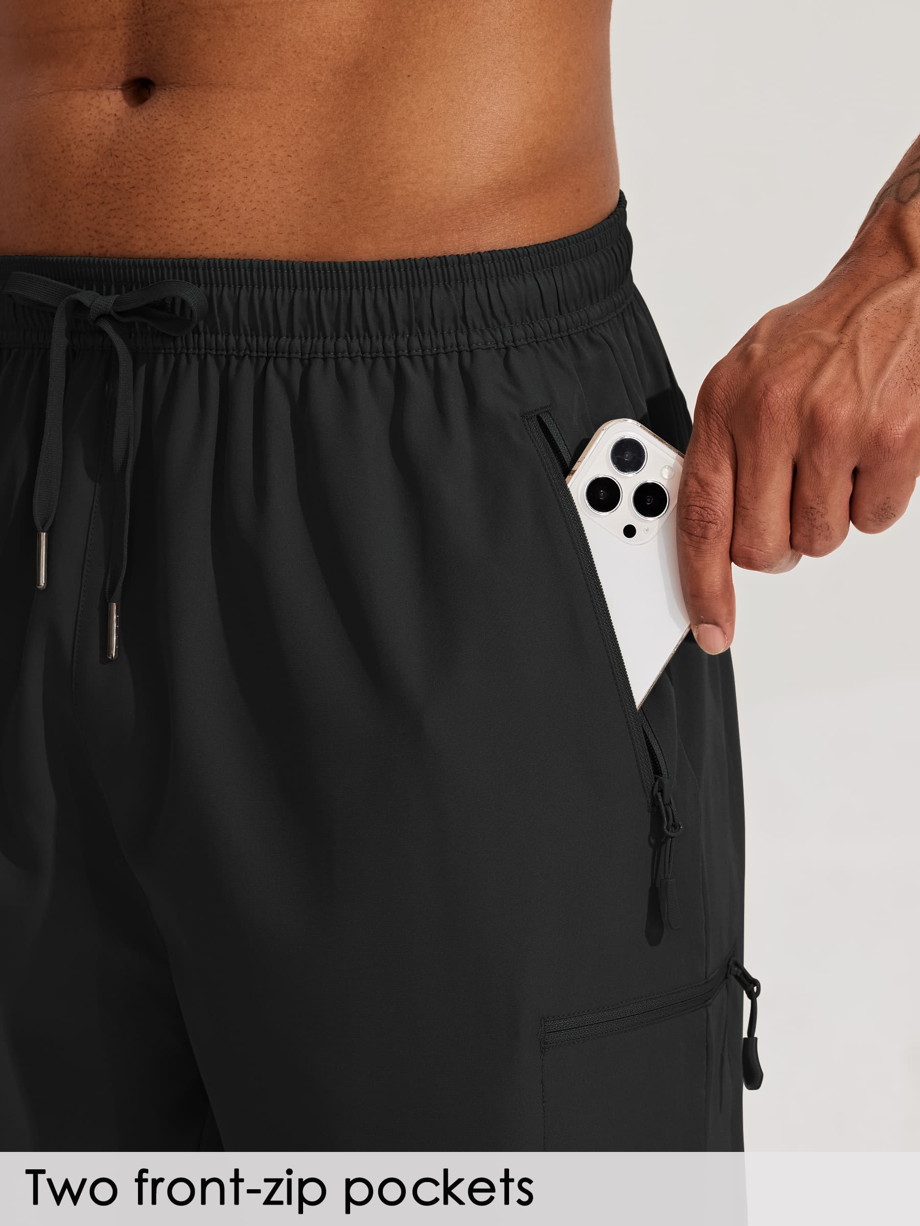 Men's Lightweight Cargo Shorts 7 Inch_Black3