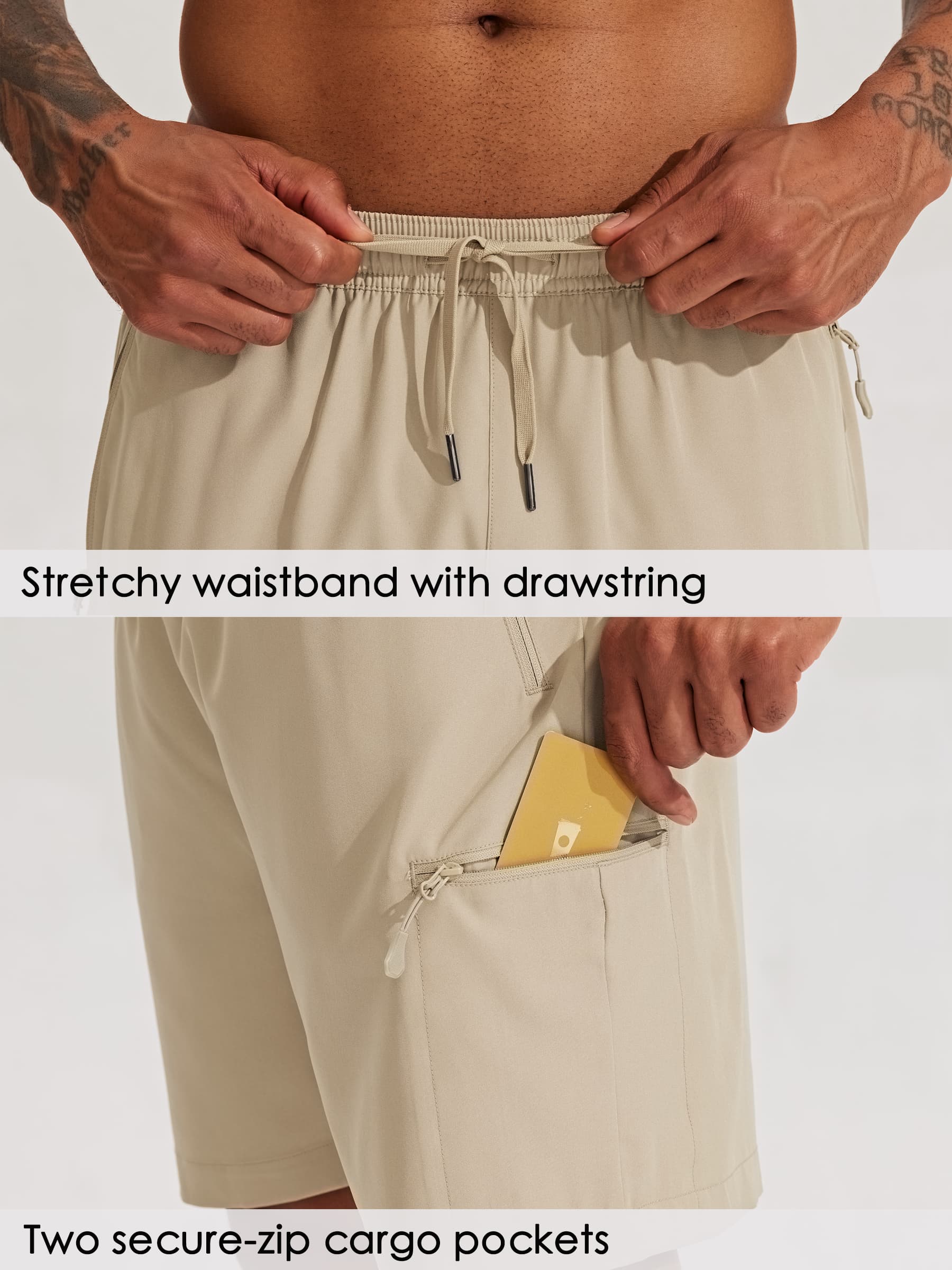 Men's Lightweight Cargo Shorts 7 Inch_Khaki4