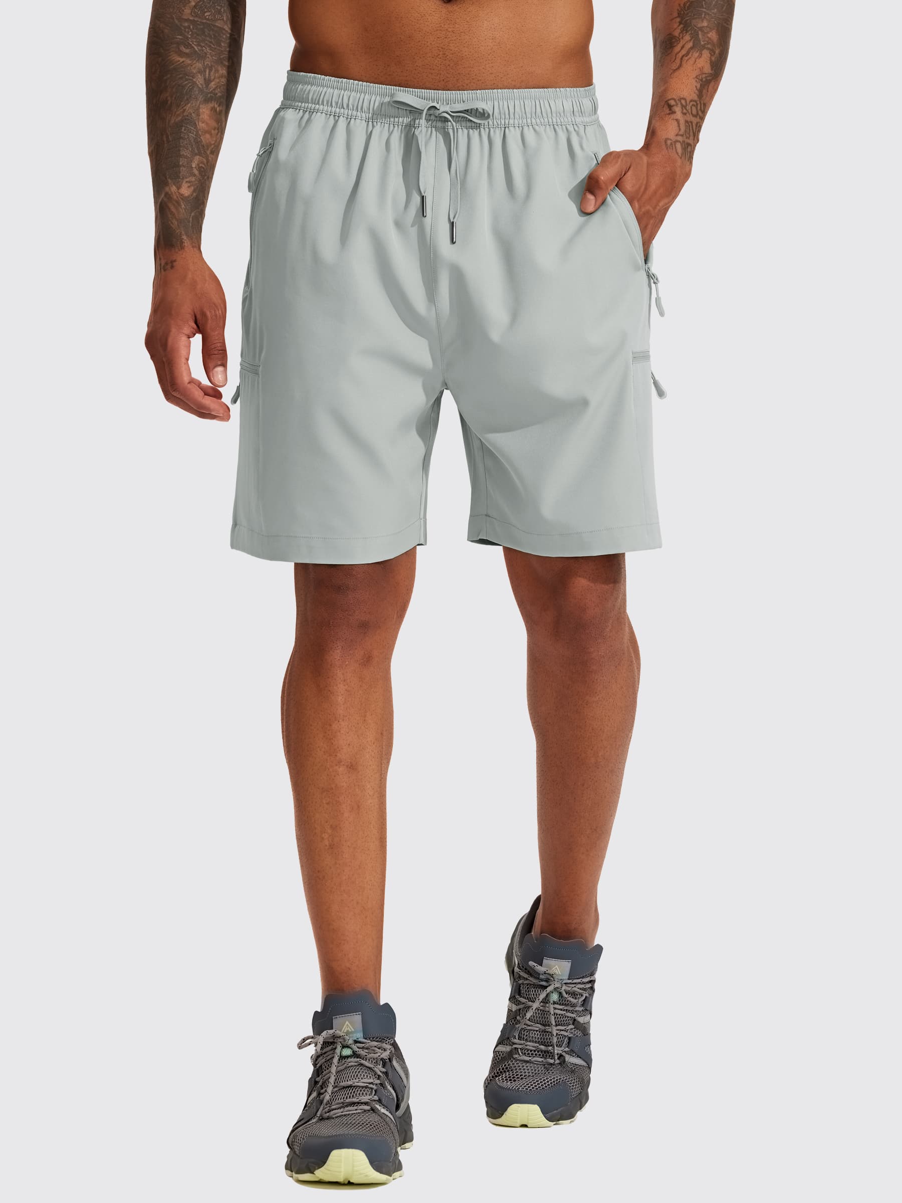Men's Lightweight Cargo Shorts 7 Inch_LightGray1