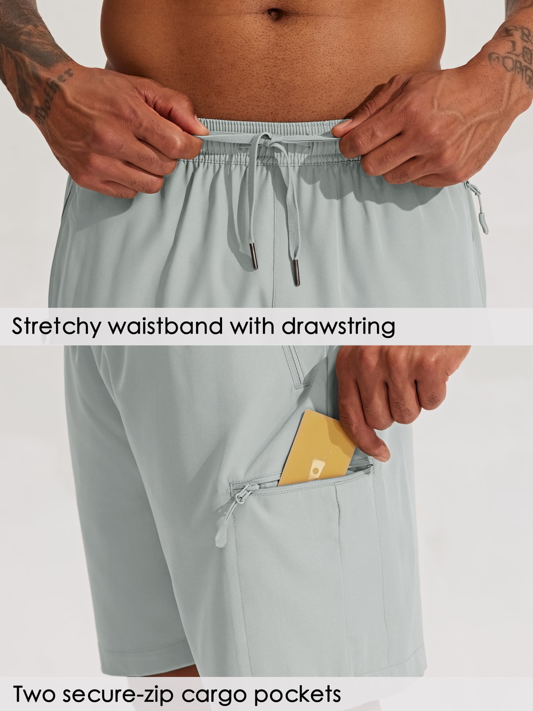 Men's Lightweight Cargo Shorts 7 Inch_LightGray4