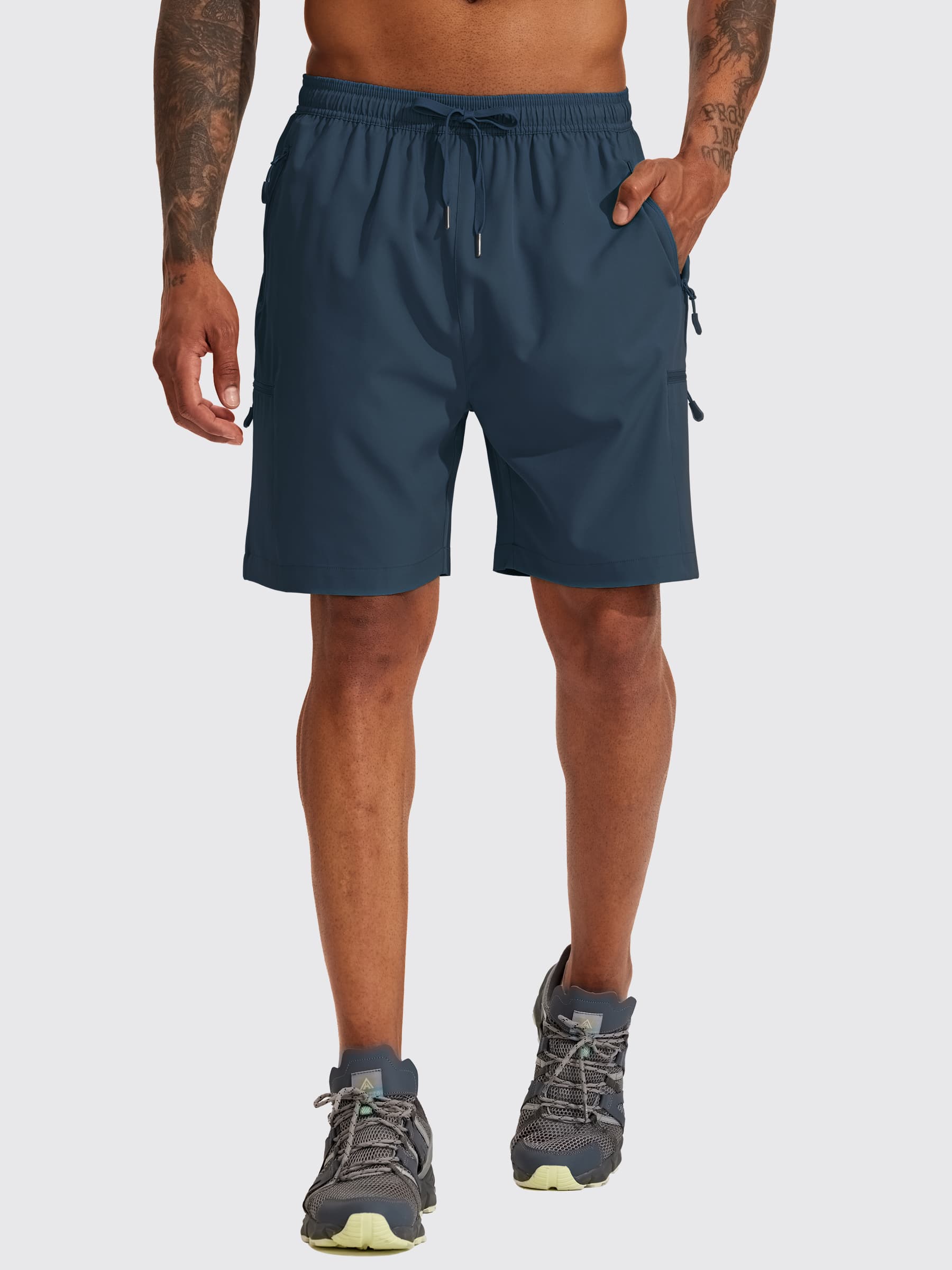Men's Lightweight Cargo Shorts 7 Inch_Navy1