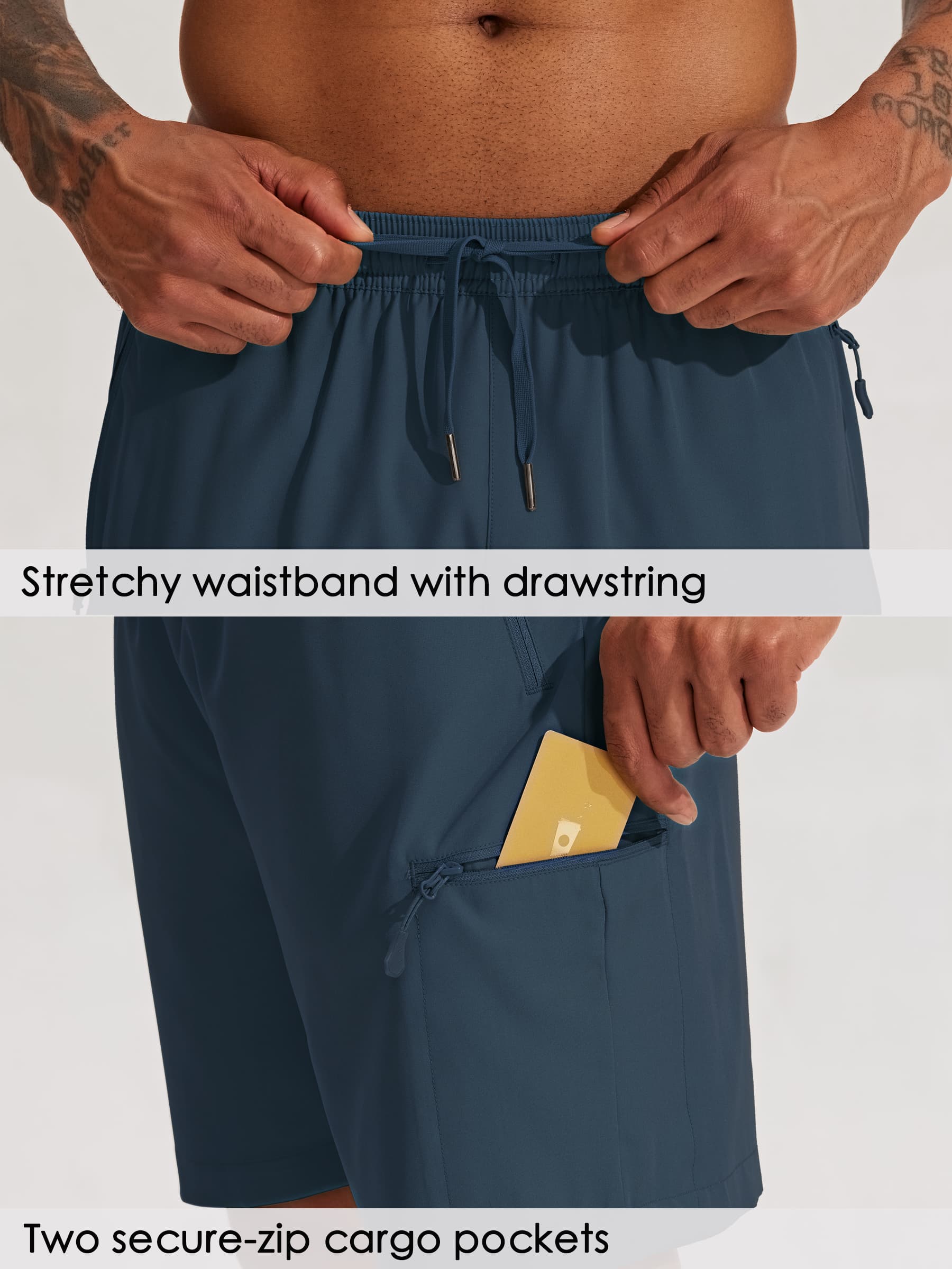 Men's Lightweight Cargo Shorts 7 Inch_Navy4