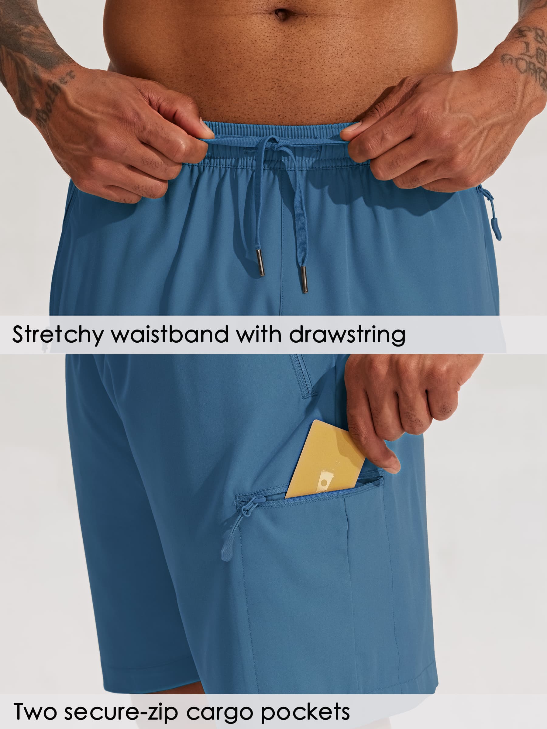 Men's Lightweight Cargo Shorts 7 Inch_Blue4