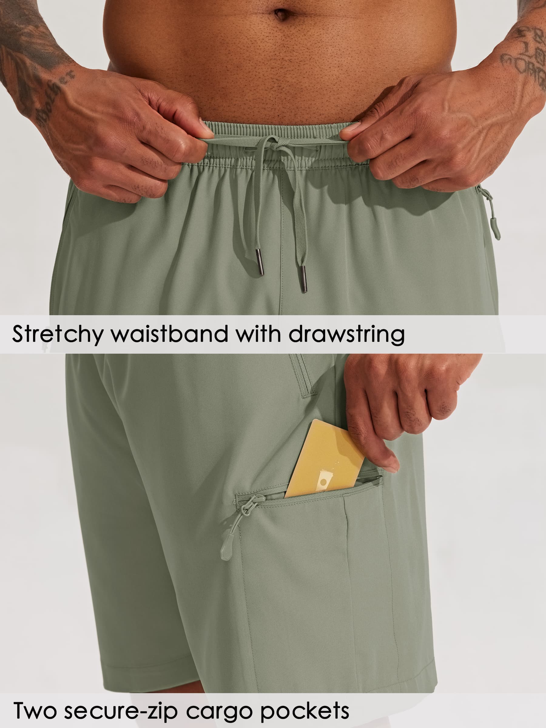 Men's Lightweight Cargo Shorts 7 Inch_Green4