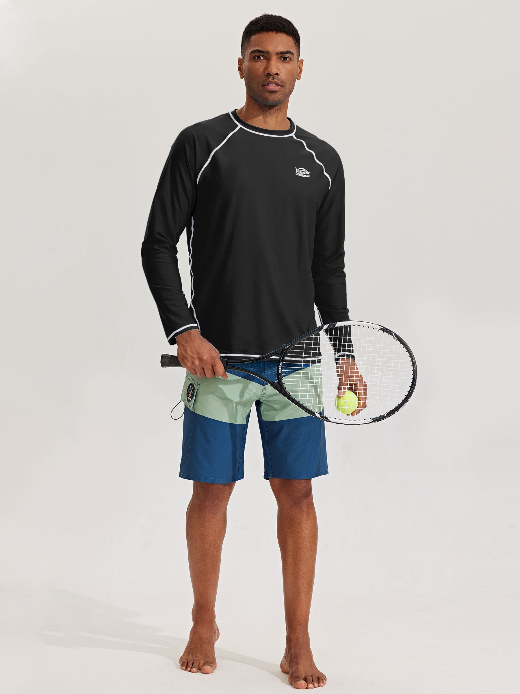 Men's Sun Protection Long Sleeve Shirt_Black_model5