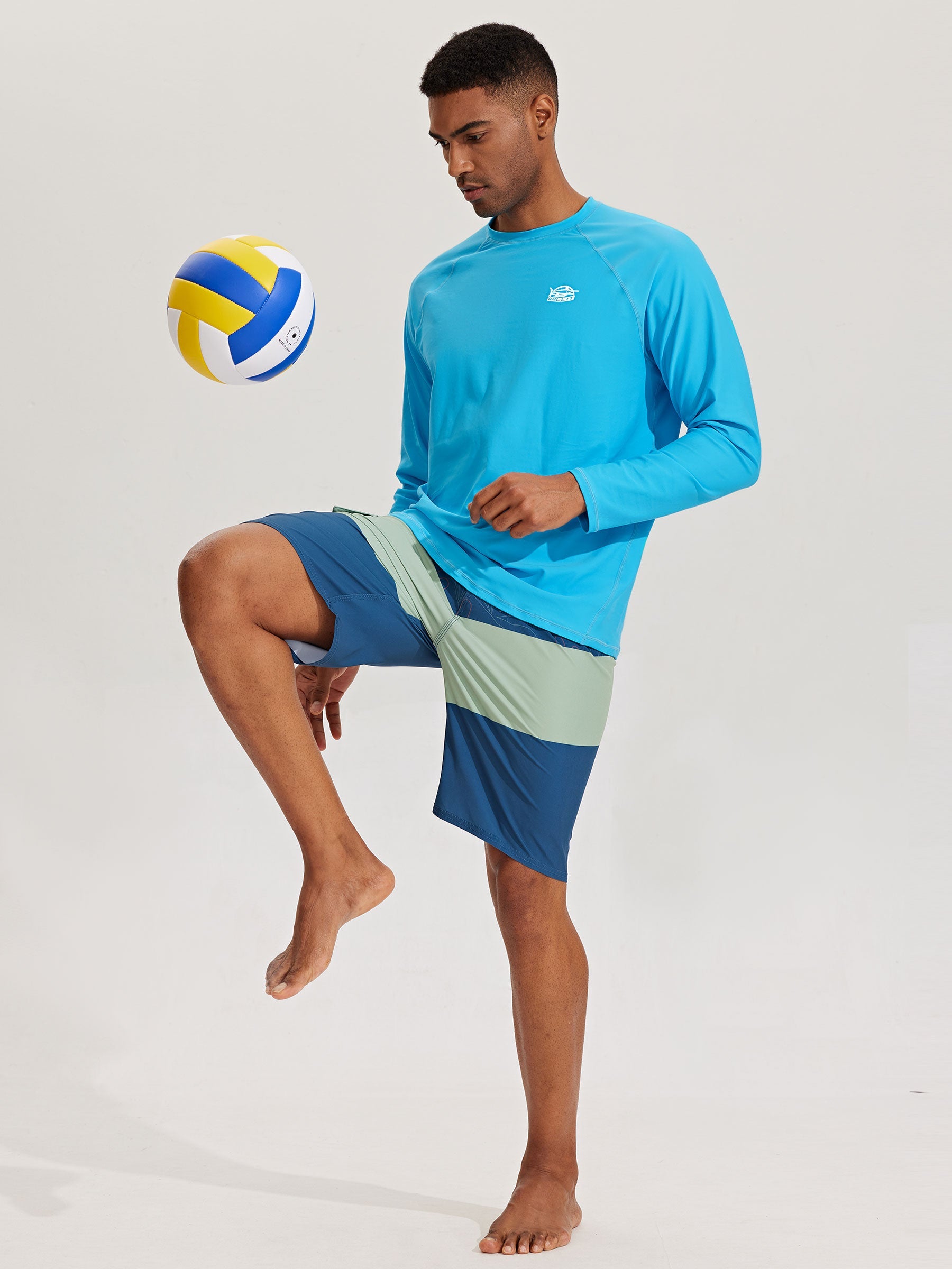 Men's Sun Protection Long Sleeve Shirt_Blue_model6