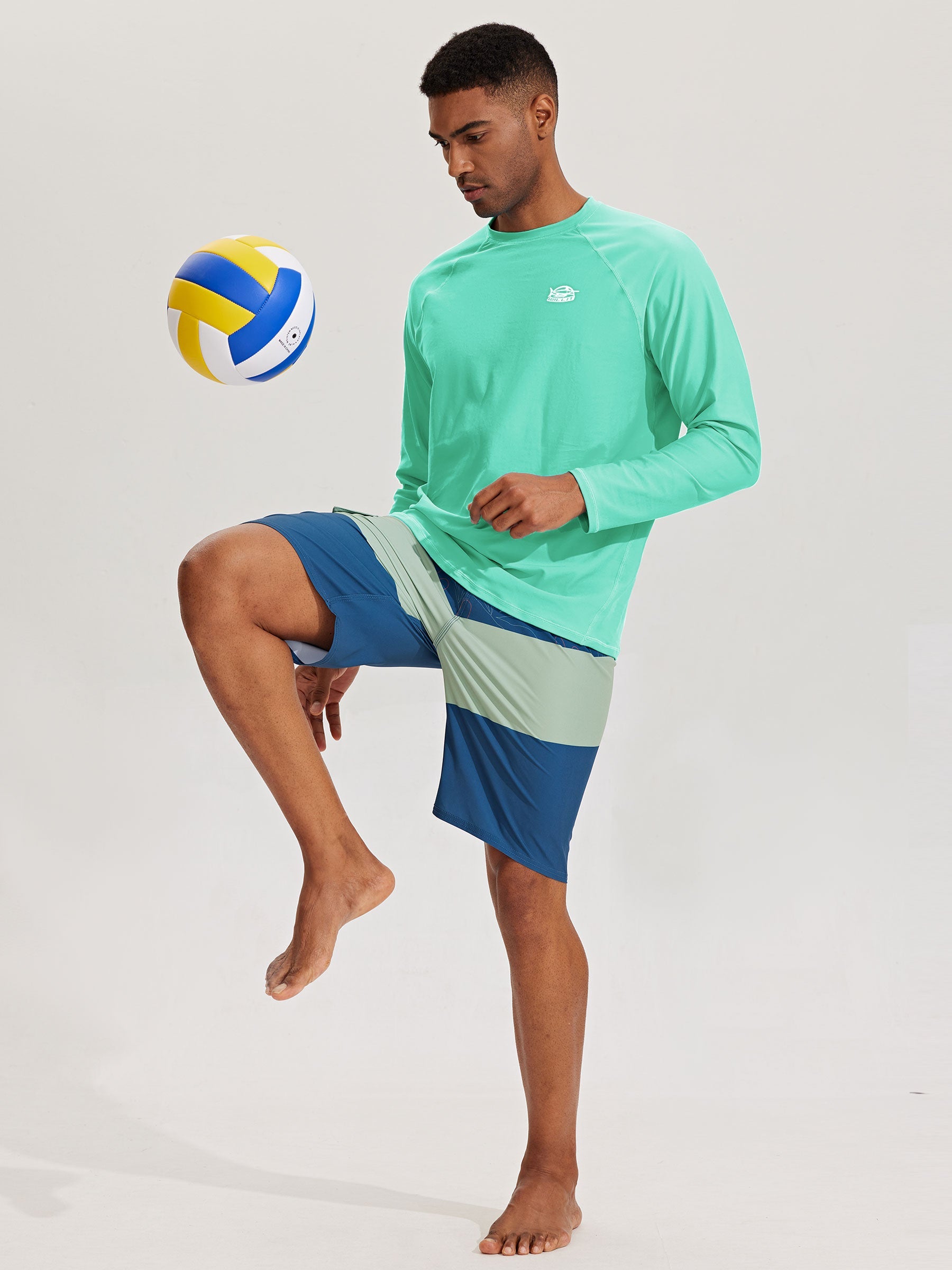 Men's Sun Protection Long Sleeve Shirt_LightGreen_model6