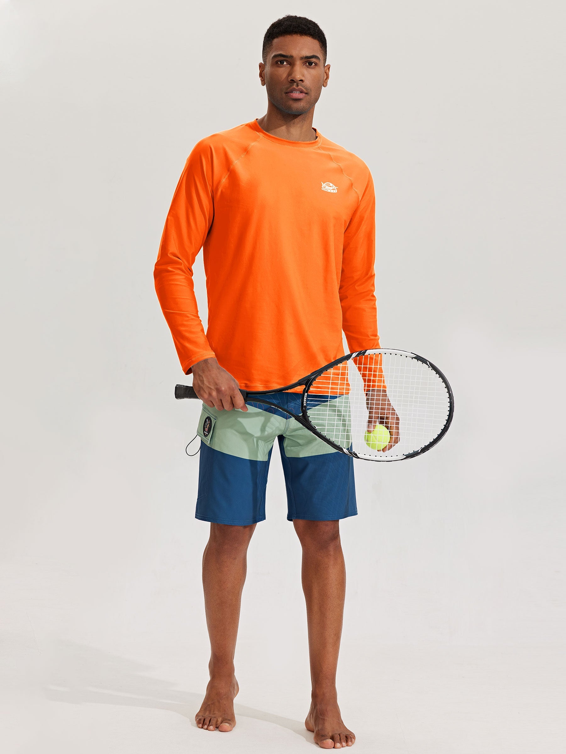 Men's Sun Protection Long Sleeve Shirt_Orange_model5