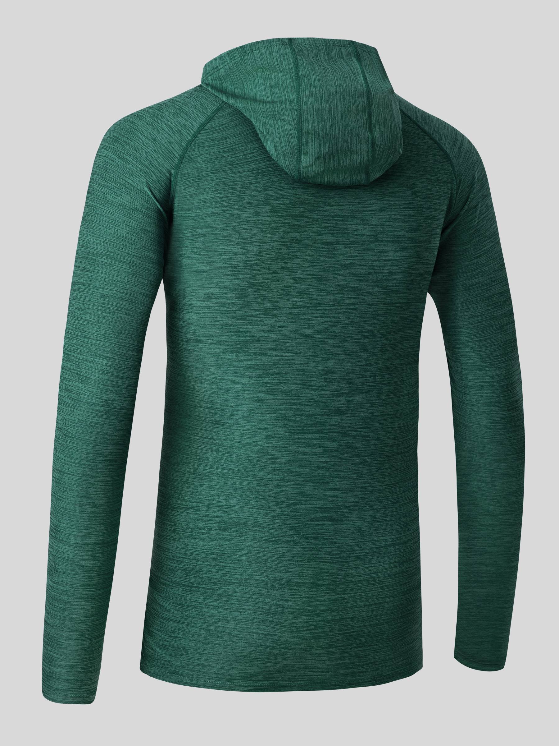 Willit Men's Sun Protection Long Sleeve Hooded Shirts in dark green