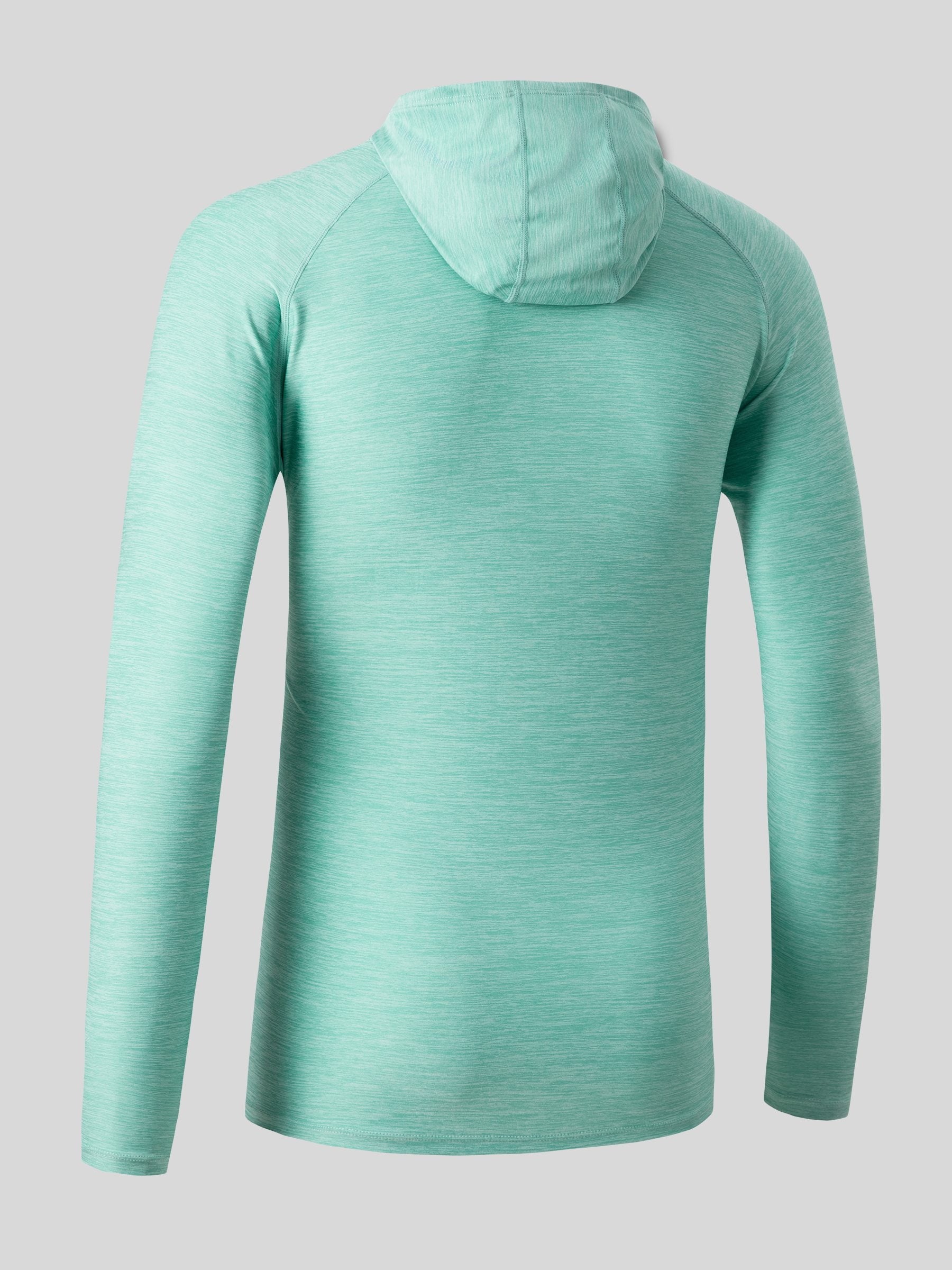 Willit Men's Sun Protection Long Sleeve Hooded Shirts in light cyan