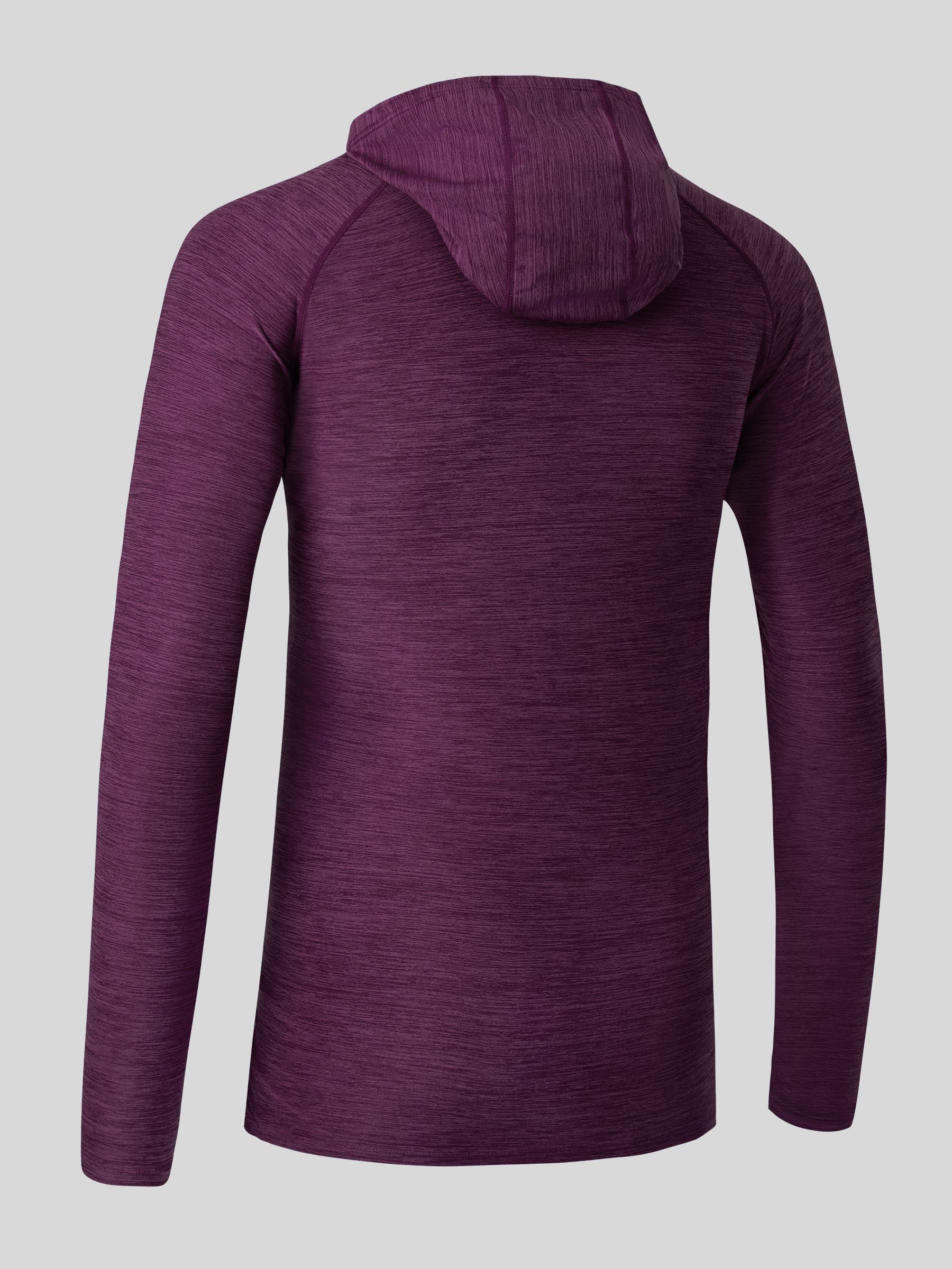 Willit Men's Sun Protection Long Sleeve Hooded Shirts in purple